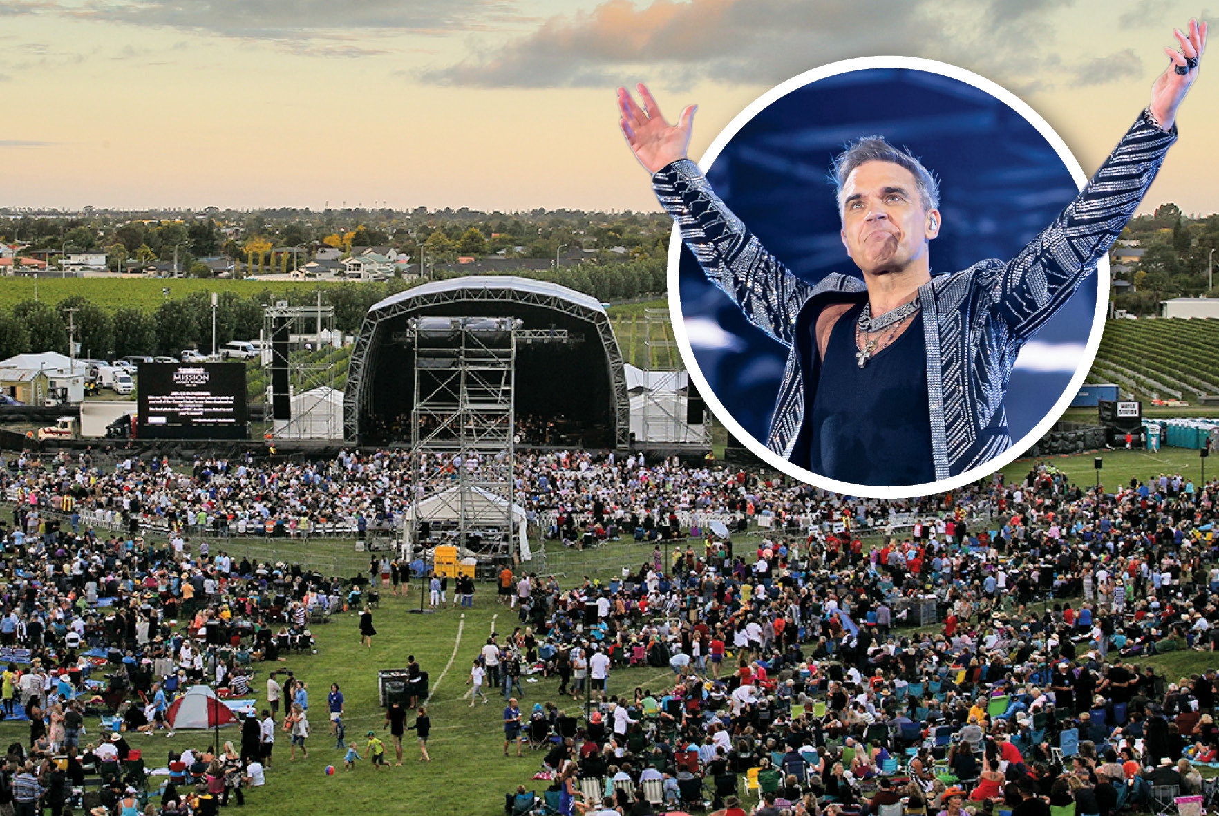 Brit star Robbie Williams will hit the Mission stage on both Saturday and Sunday.