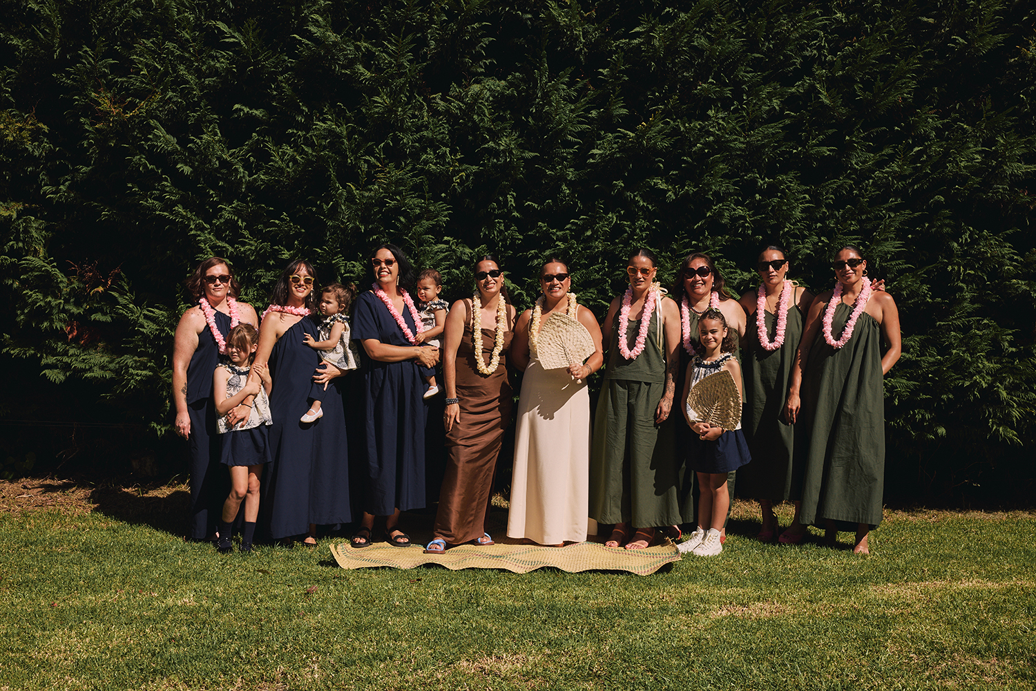 The whole bridal party was dressed in Papa, with all of the outfits made by Keva herself. Photo / Apela Bell