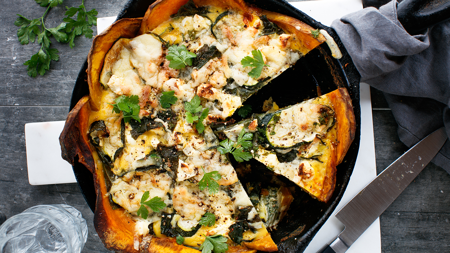 Courgette frittata with pumpkin crust NZ Herald