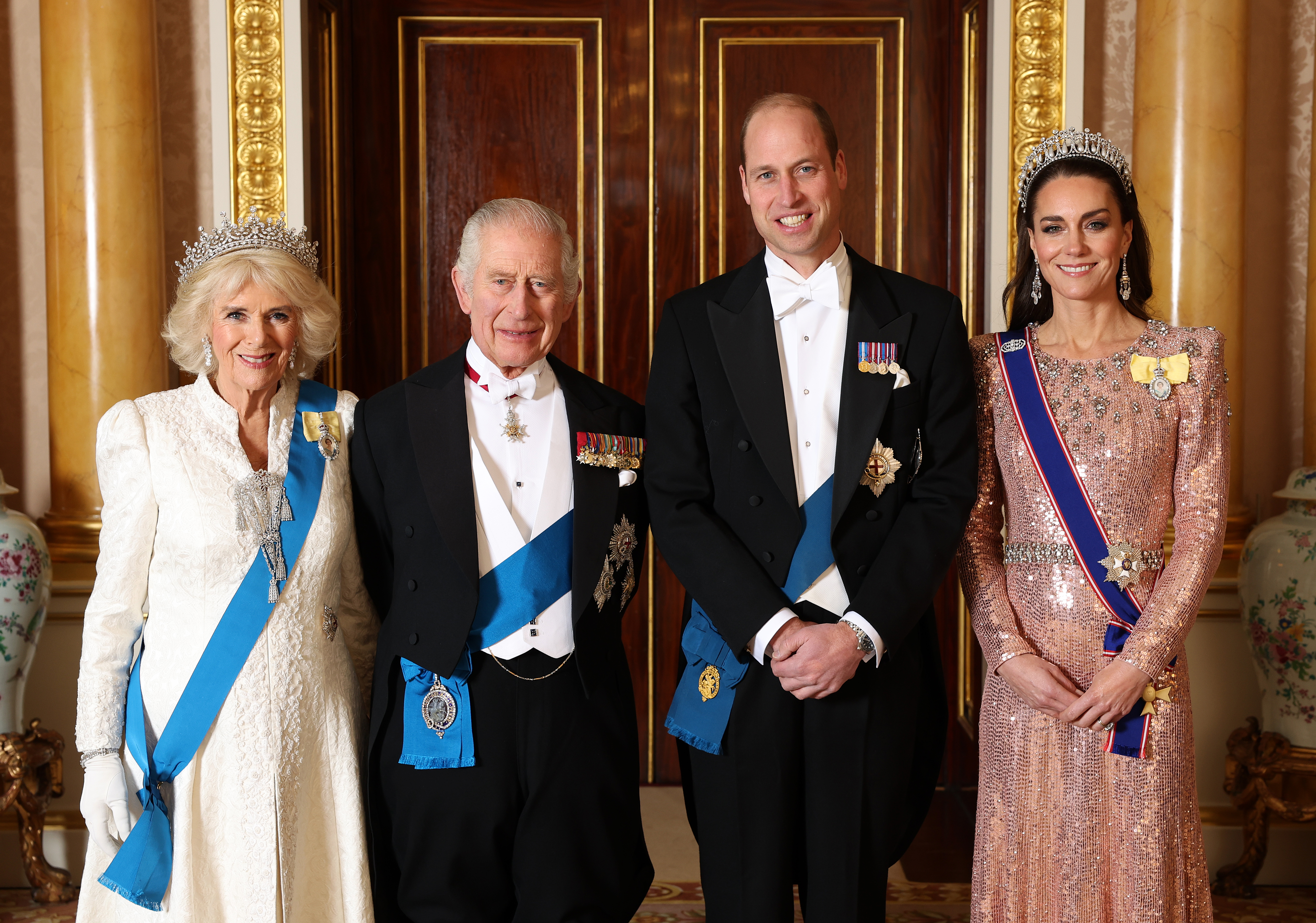 Queen Camilla, King Charles III, Prince William, Prince of Wales and Catherine, Princess of Wales. Photo / Getty Images