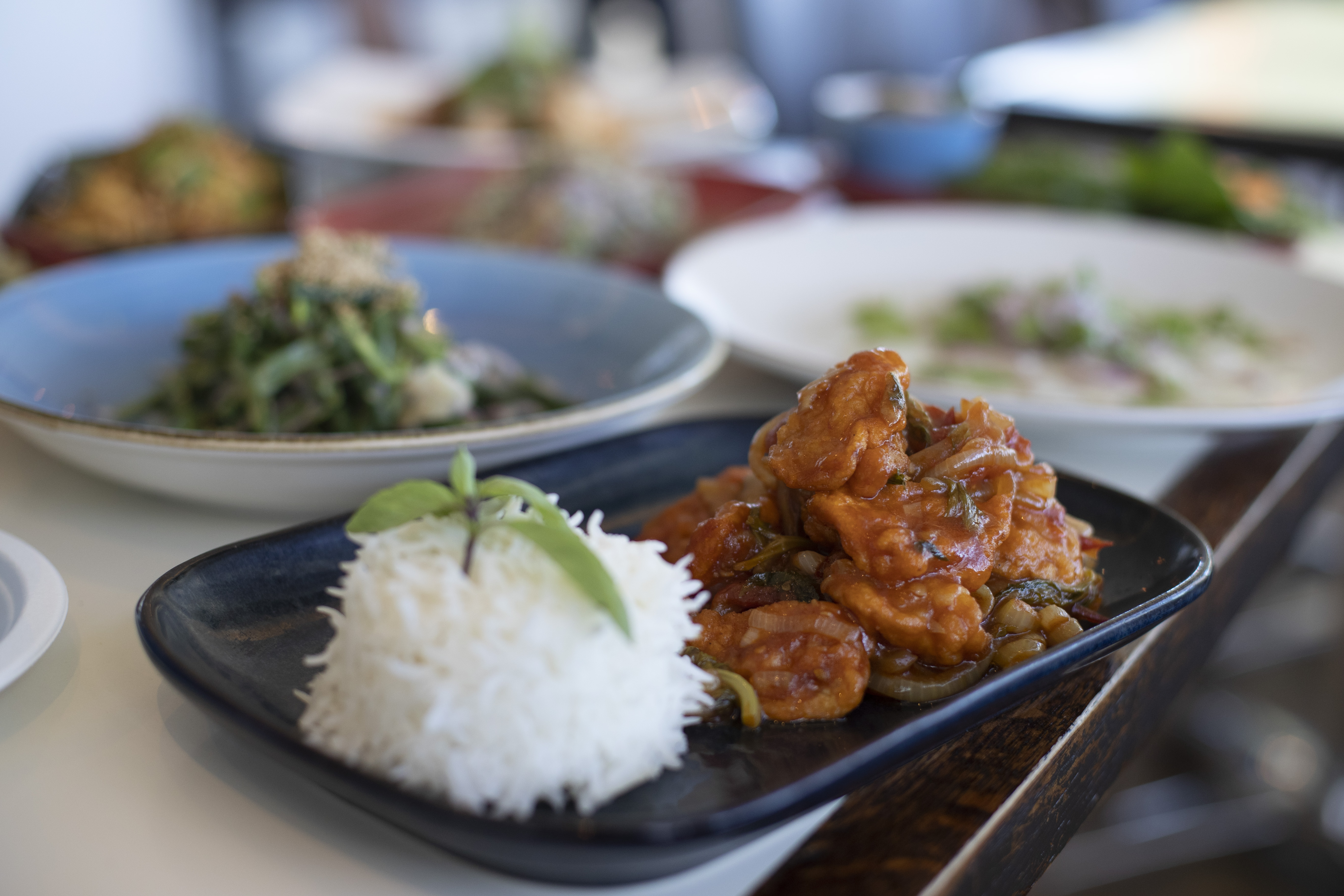 Pazun nga sote, sweet and sour prawn cakes. Photo / Michael Craig