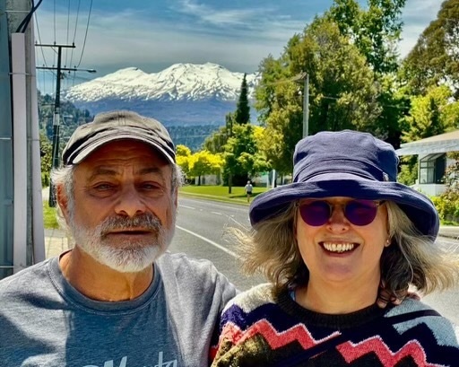 Waimarino GP Dr John-Paul Schwartz with his wife Emma Hughes.

Photo / Supplied