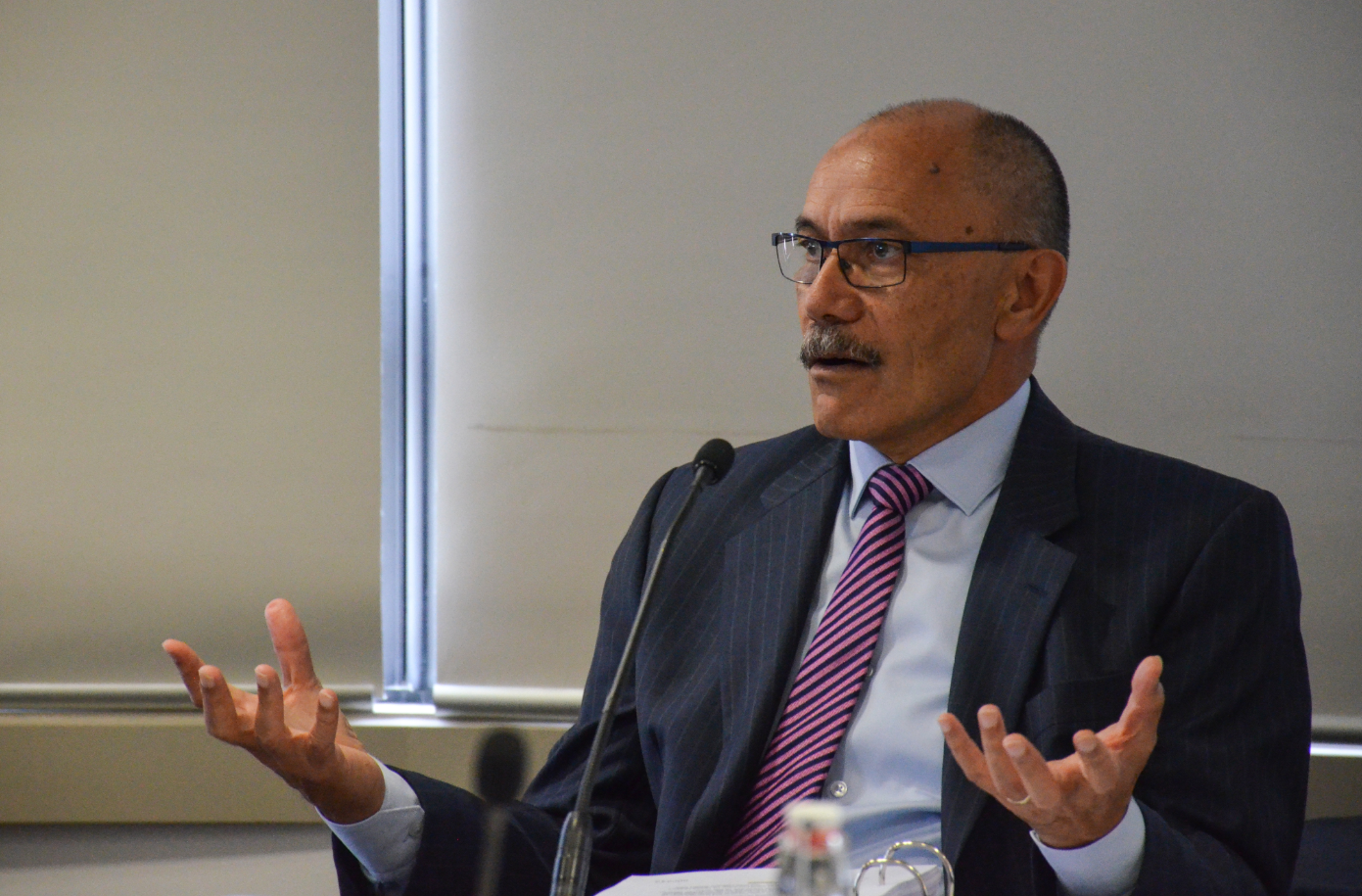 Former Defence Force chief Sir Jerry Mateparae addresses the inquiry into Operation Burnham. Photo / Boris Jancic