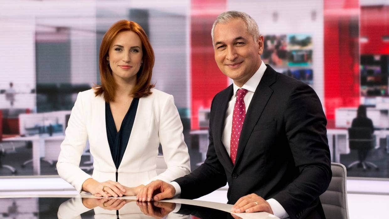 Sam Hayes and Mike McRoberts on Newshub. Photo / Getty Images