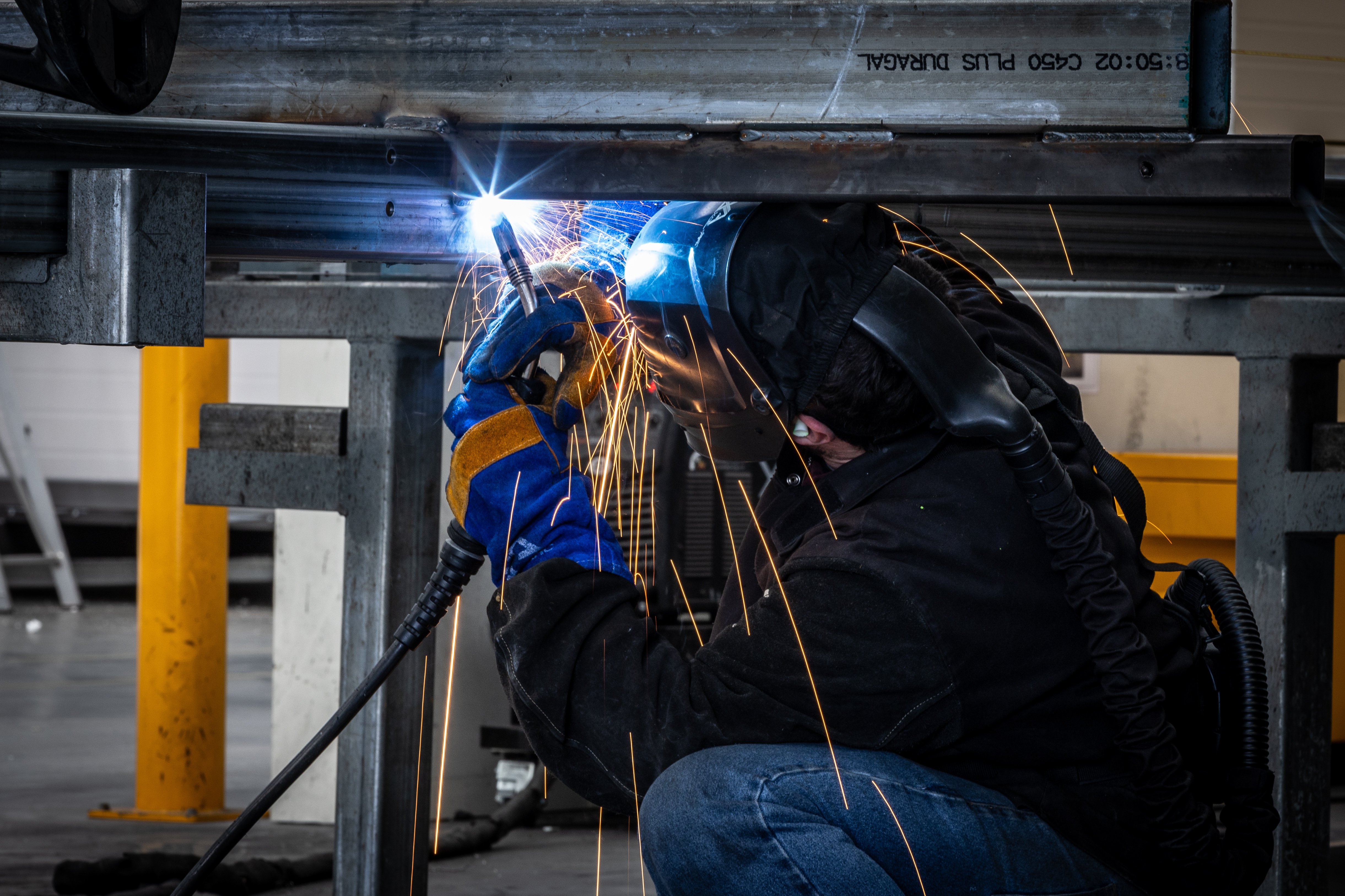 Inside the welding dock at House Me, Takanini. Photo / Michael Craig