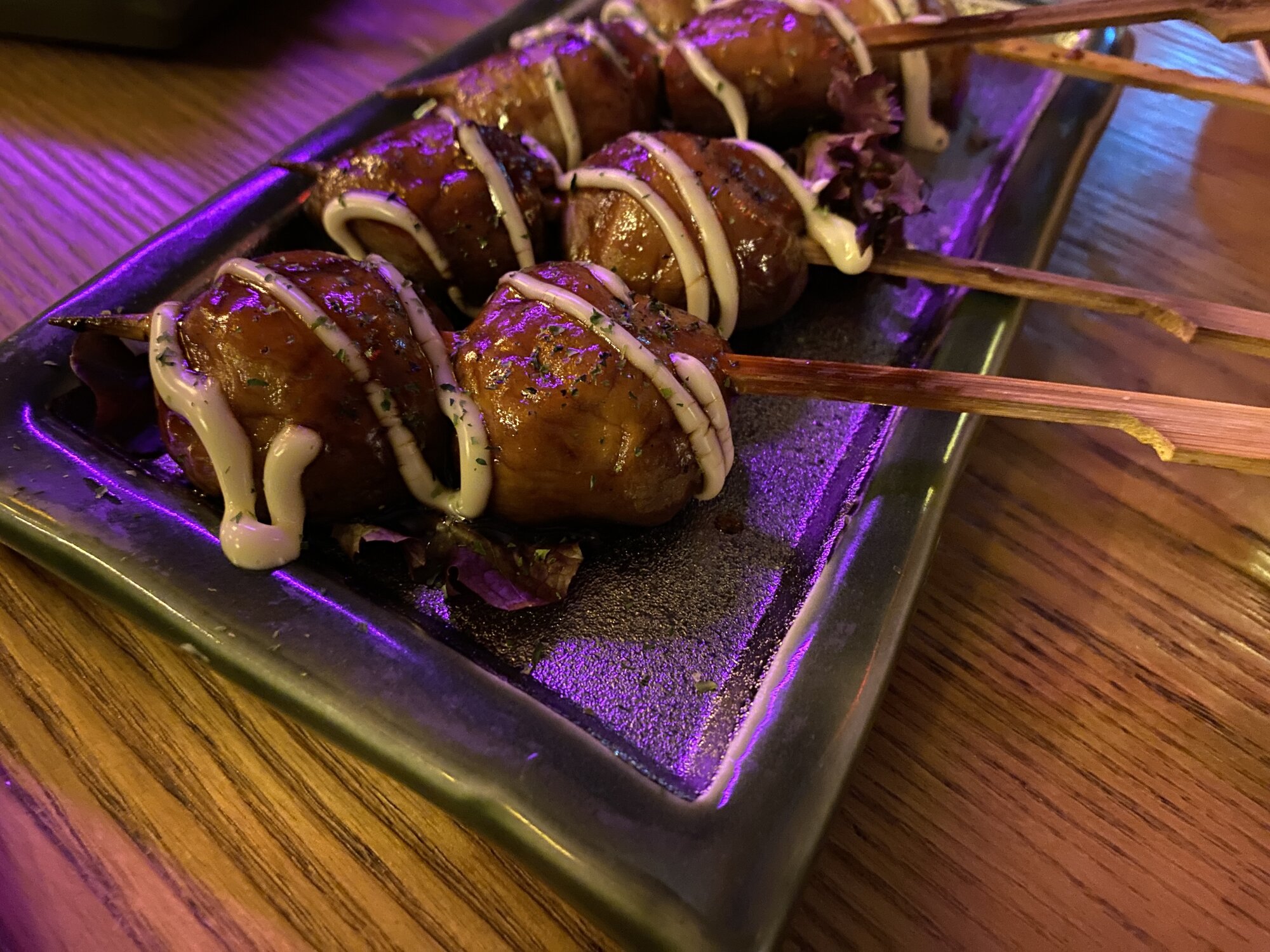Mushroom skewers from Mt Eden's Sora. Photo / Kim Knight