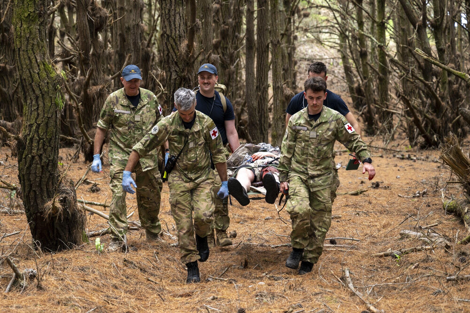  New Zealand Defence Force Air Force medics train at Santoft Forest, near Bulls. Photo / NZDF