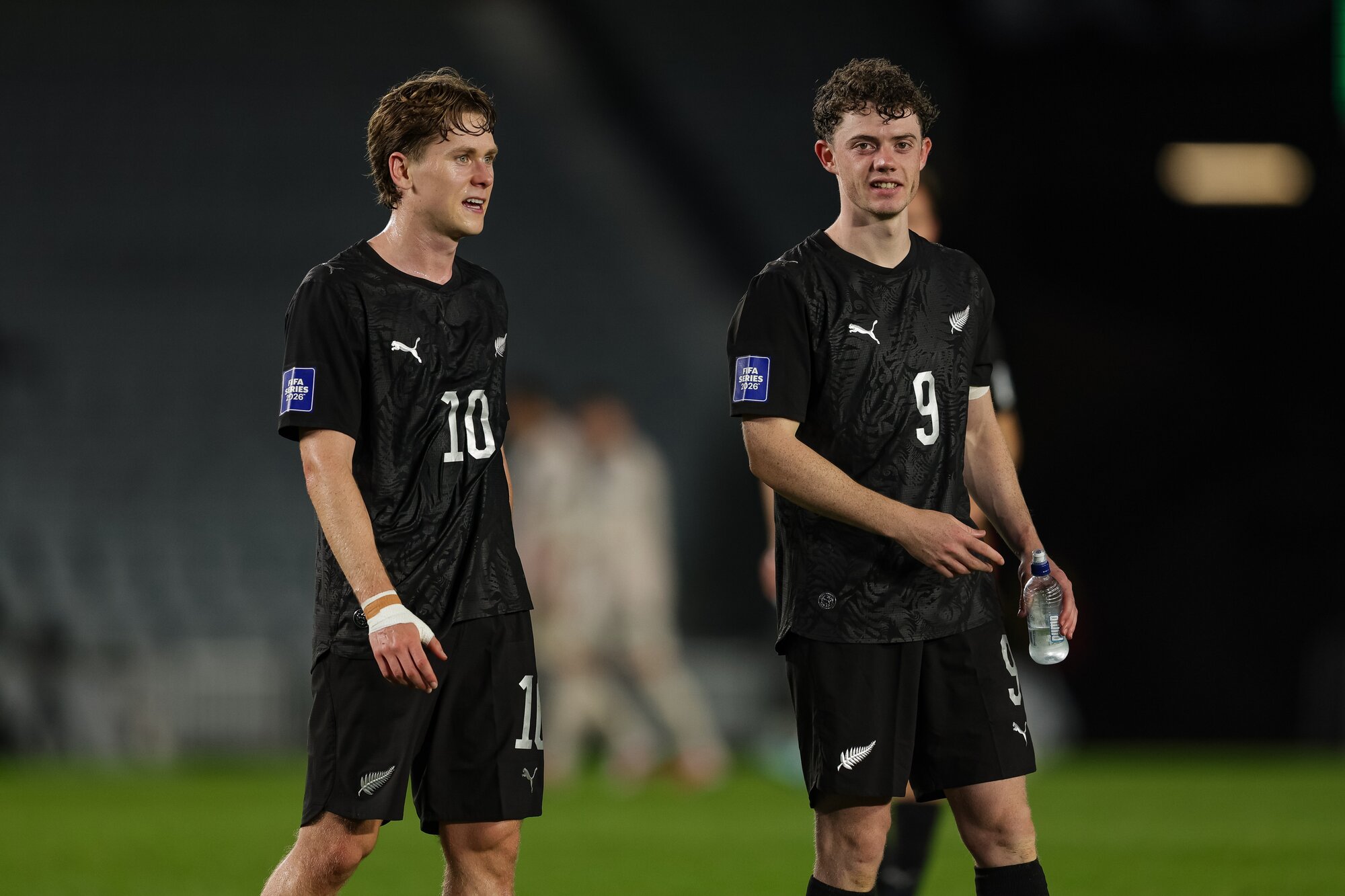 Lachlan Bayliss (left) after featuring against Chile in March. Photo / Photosport