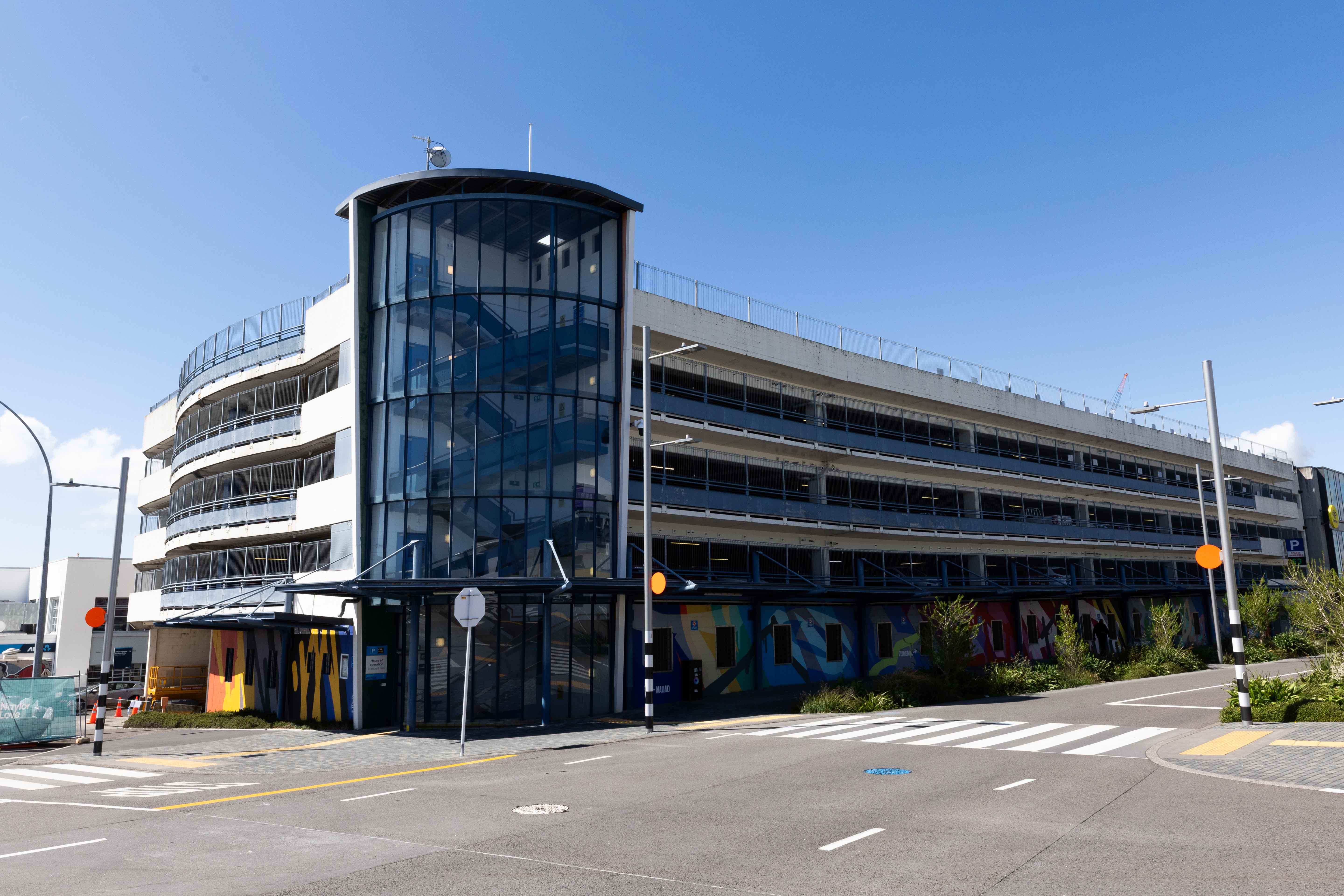 The Spring St parking building, at the intersection with Durham St in Tauranga's CBD. Photo / Alex Cairns
