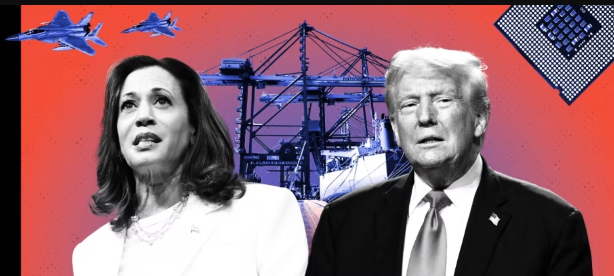 Regardless of who wins the November election between Kamala Harris and Donald Trump, America’s allies are braced for intensification of the policies that have taken shape under Joe Biden. Photo / FT montage, Getty Images