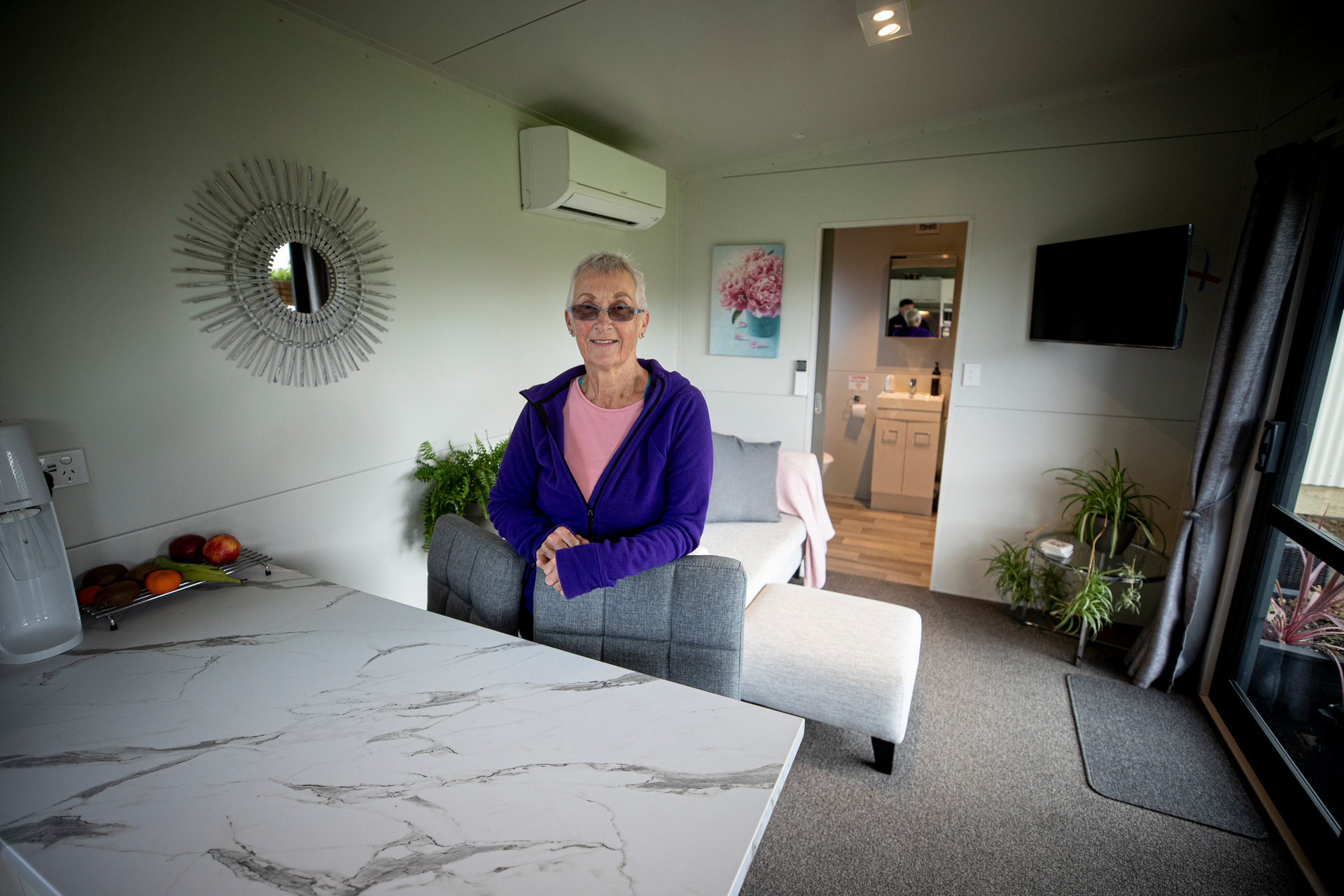 Diane Wood featured in publicity about tiny homes in 2021. Photo / Dean Purcell