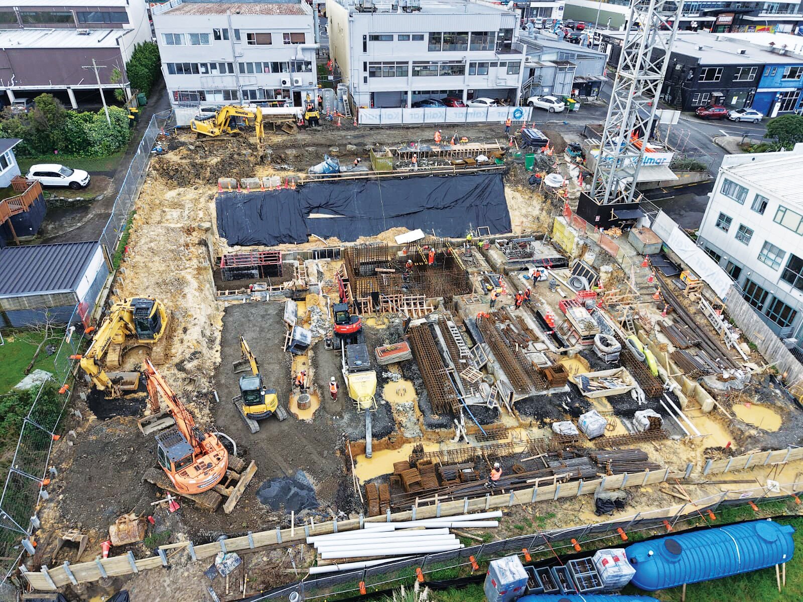 Construction of Chelsea Rise in Birkenhead began in March. This shows work in August 2025. Photo / Construct Property