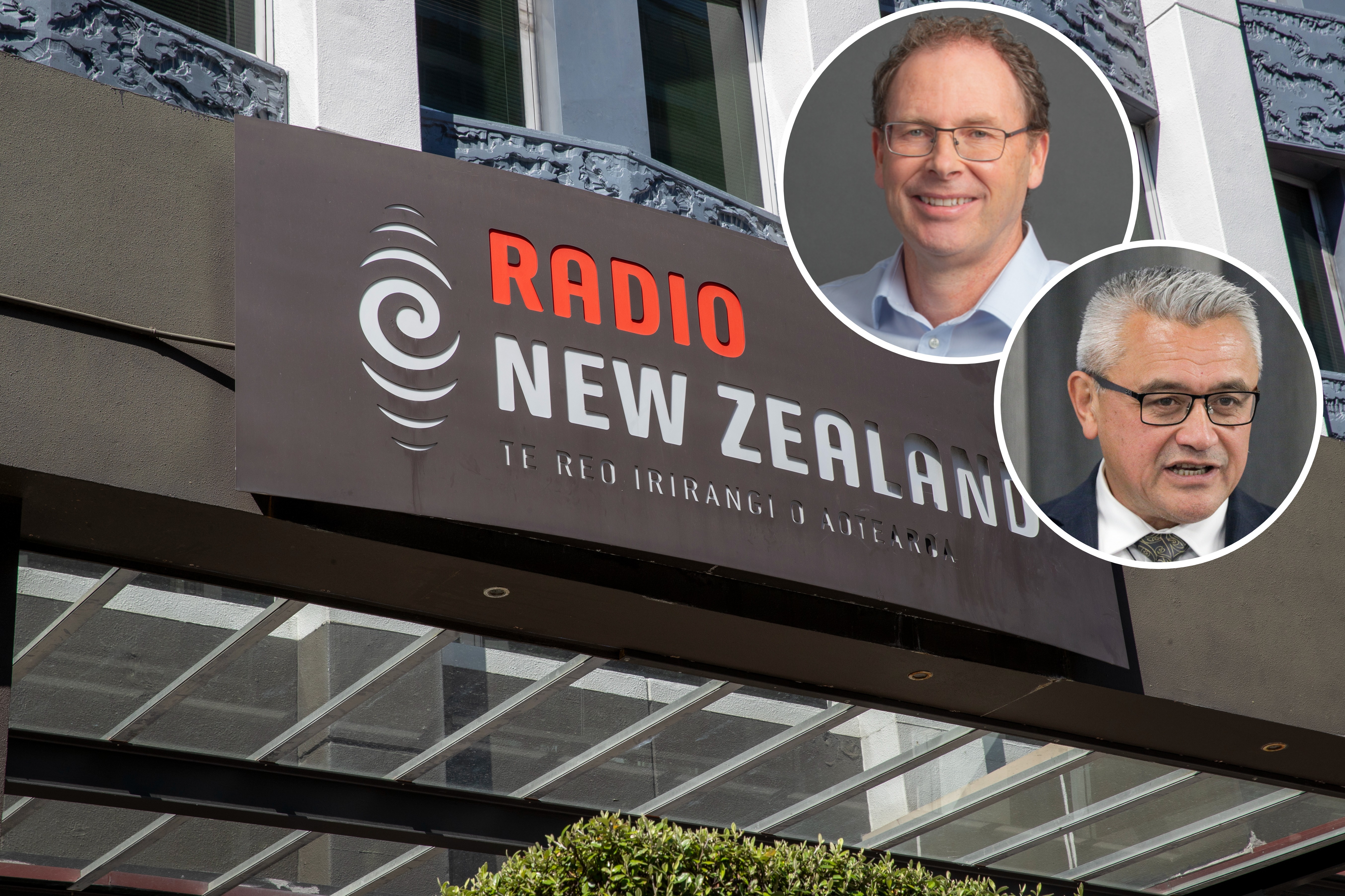 RNZ chief executive Paul Thompson (left inset) and chairman Jim Mather.