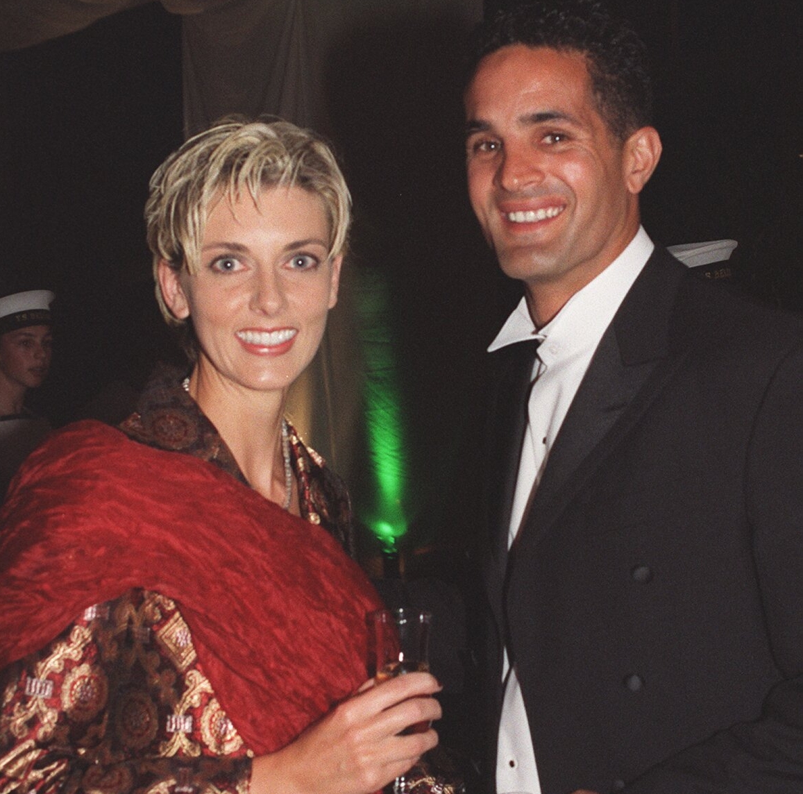 Sally pictured with ex-husband Matthew Ridge in 2000.