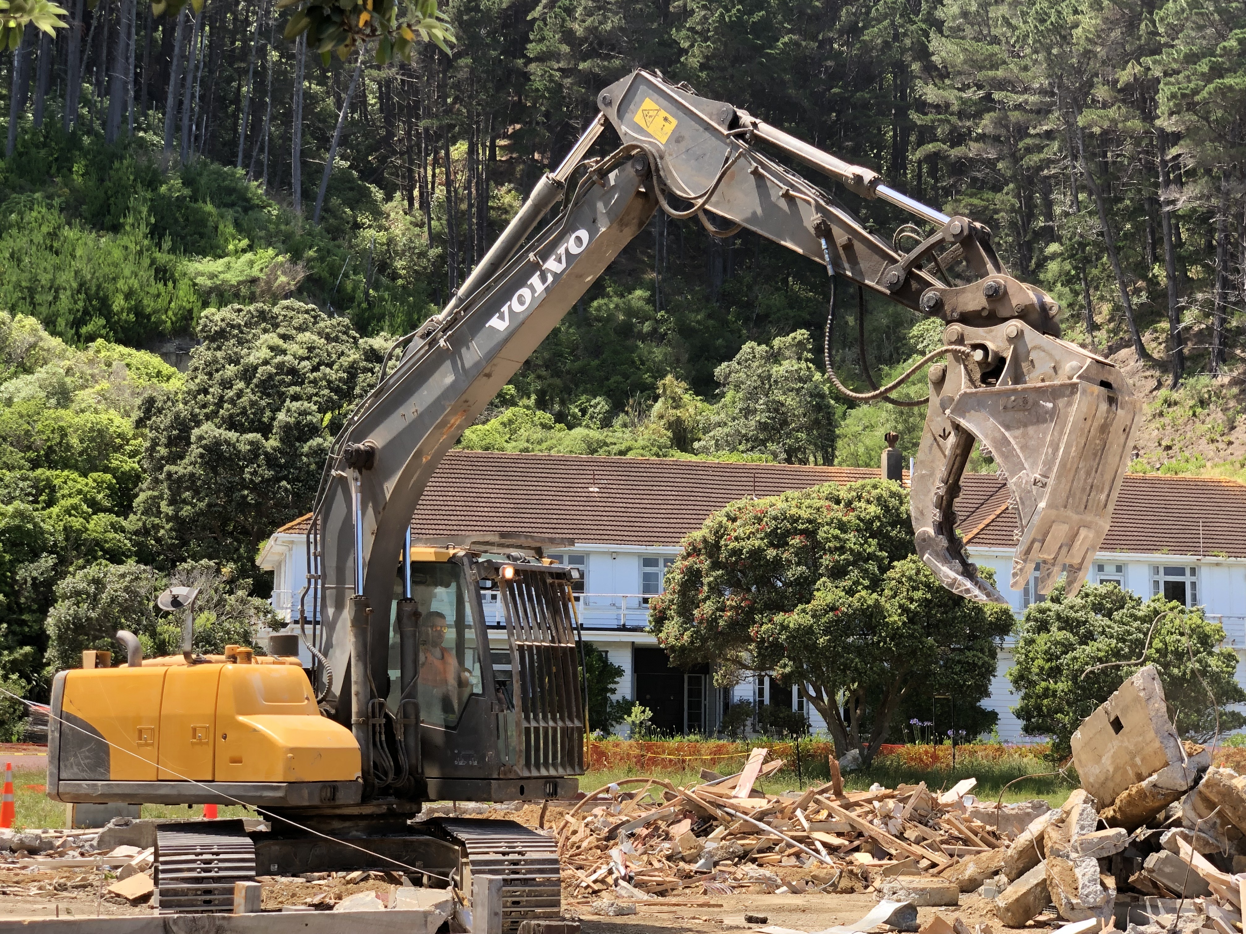 Demolition work is underway at the Shelly Bay development in Wellington. Photo / Georgina Campbell