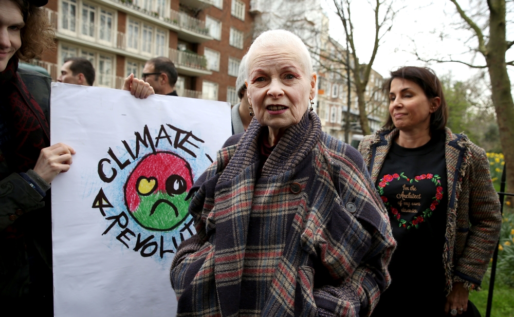 Vivienne Westwood at the March to The Fracked Future Carnival in 2014. Photo / Getty Images