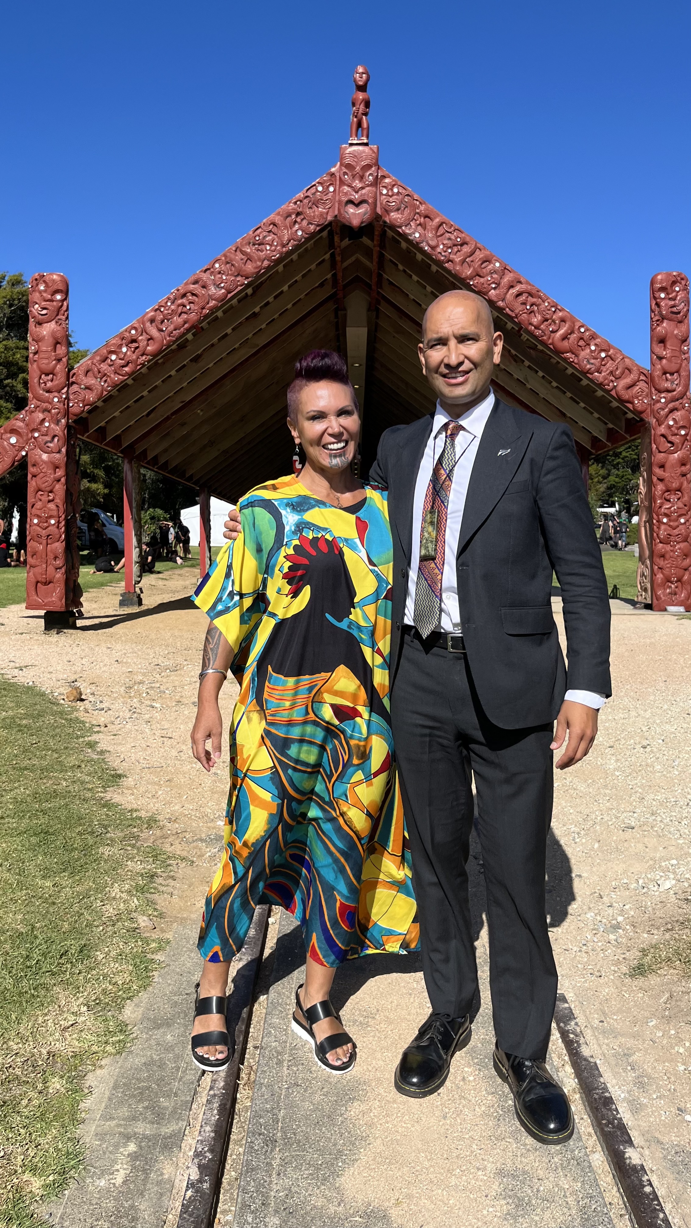 Tama Potaka with his wife Ariana Paul at Waitangi.