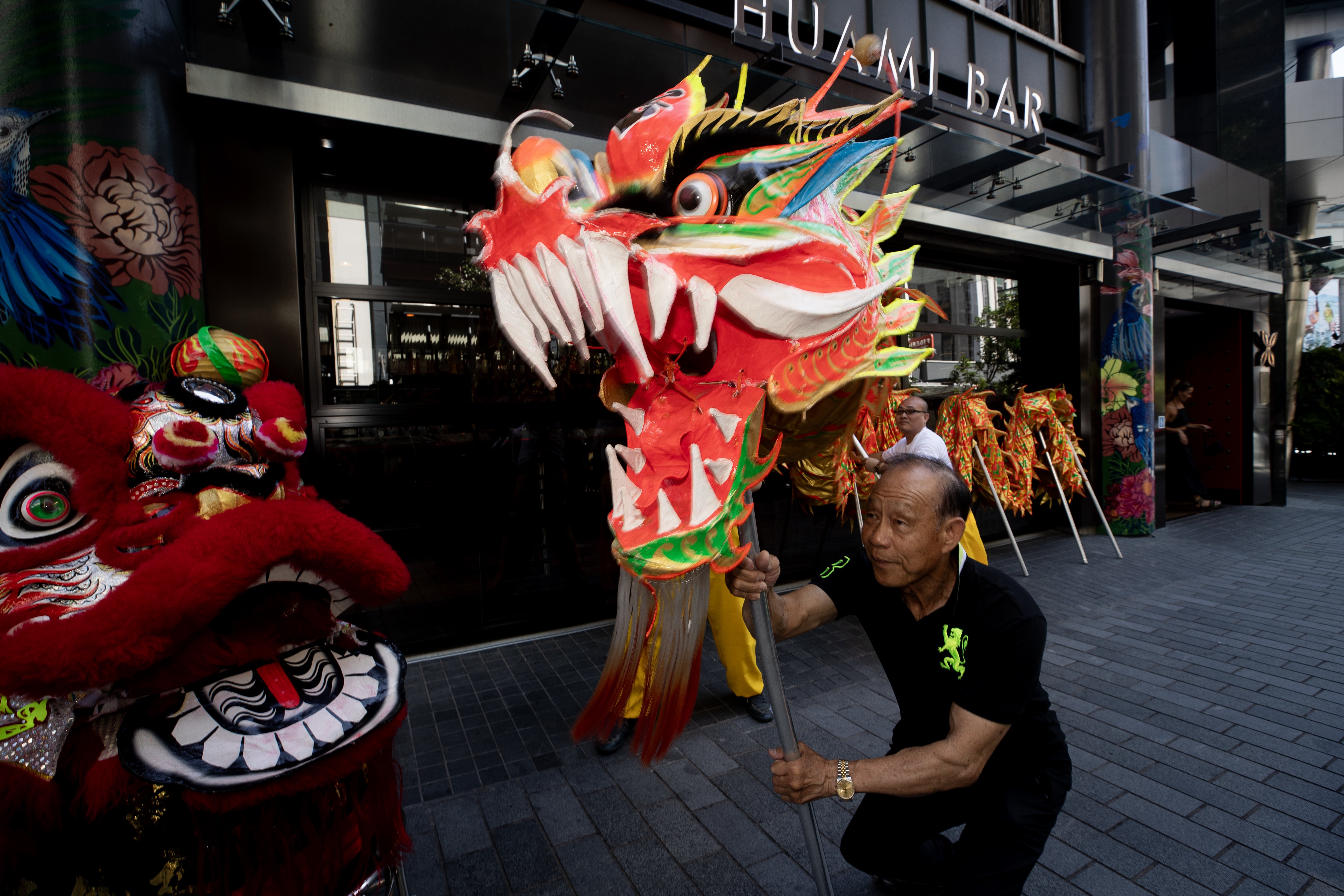 Master Jacky Luk and team of Hup Jong Mune Wushu Culture Association will be performing lion and dragon dances to celebrate the Year of the Dragon at SkyCity. Photo / Dean Purcell