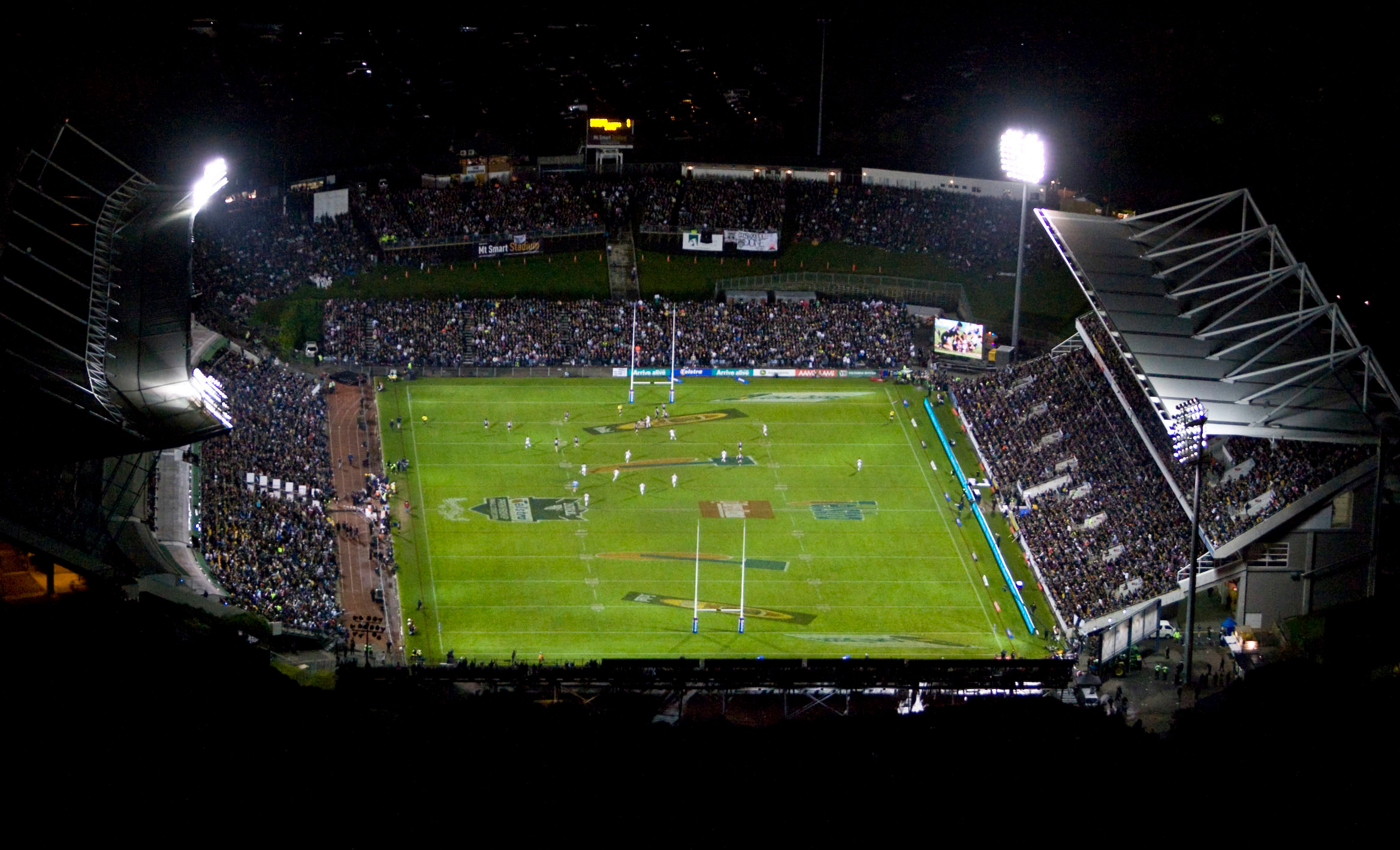 An aerial view of Mt Smart Stadium. Photo / Photosport