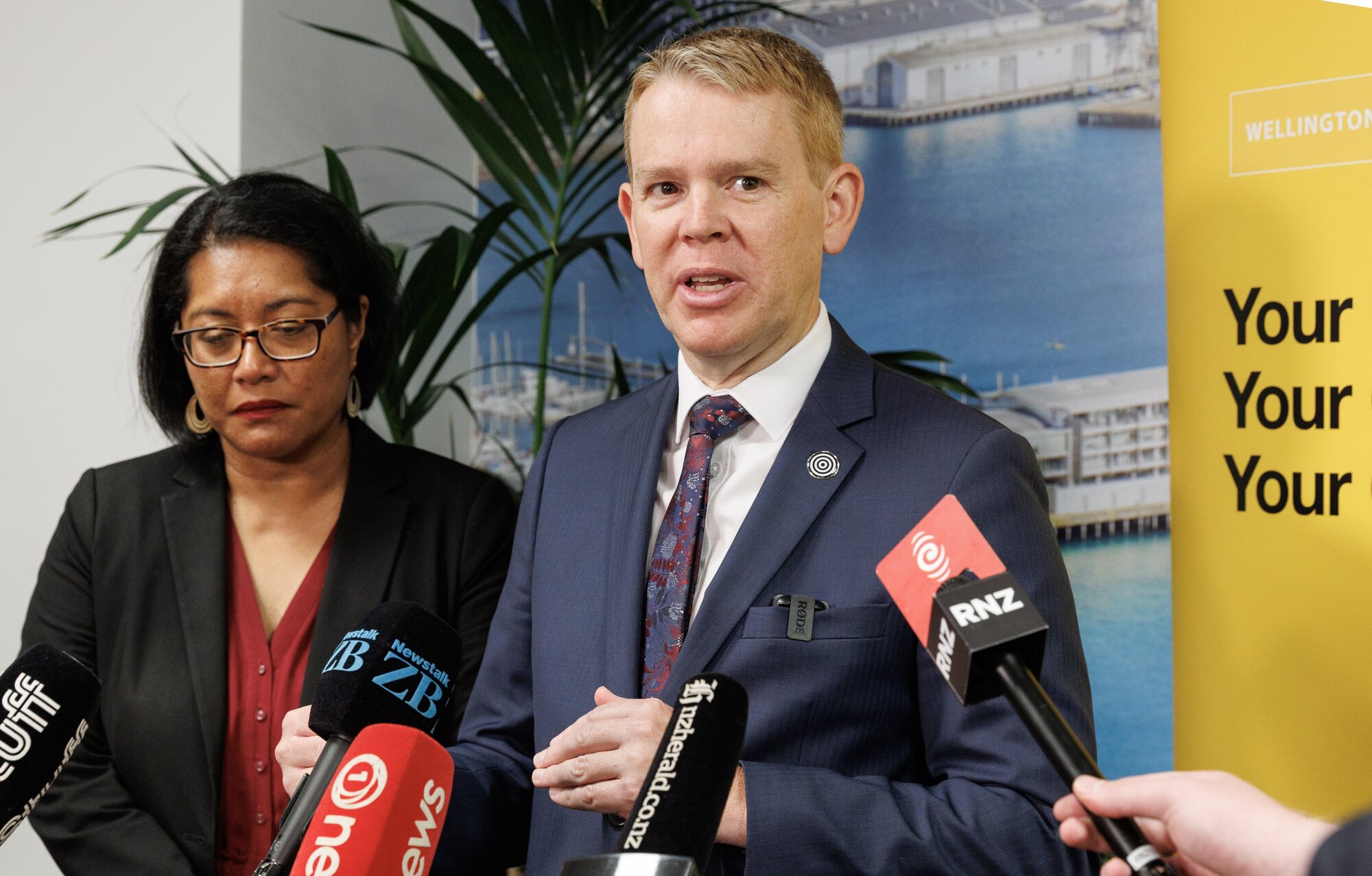 Labour leader Chris Hipkins and Finance spokeswoman Barbara Edmonds. Photo / Mark Mitchell

