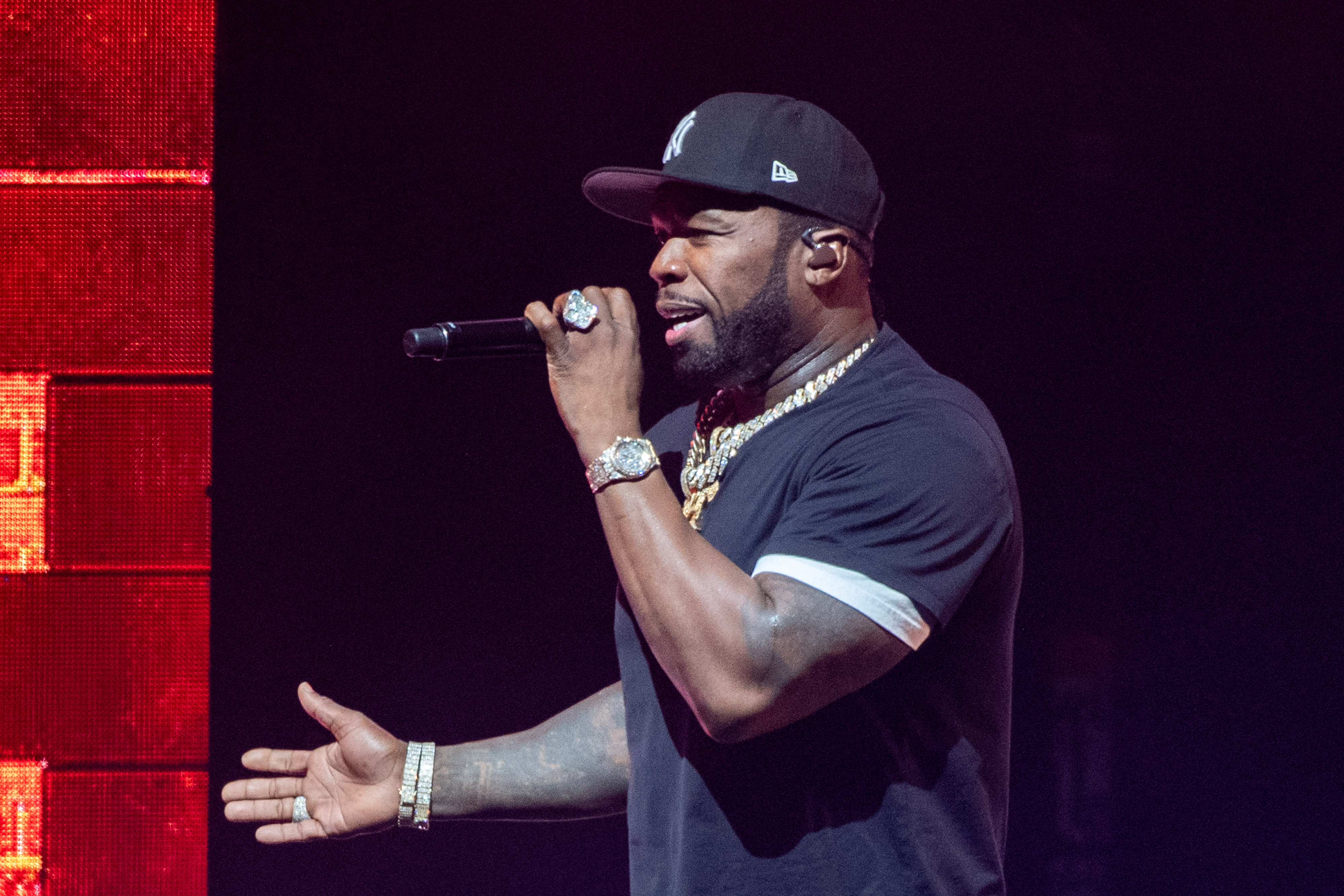 50 Cent performs onstage during The Final Lap Tour at Pine Knob Music Theatre in Clarkston, Michigan, earlier this year. Photo / Getty Images