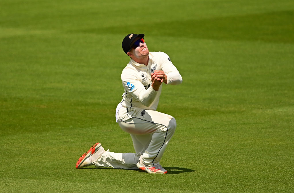 Henry Nicholls takes the catch to dismiss Rishabh Pant. Photo / Getty