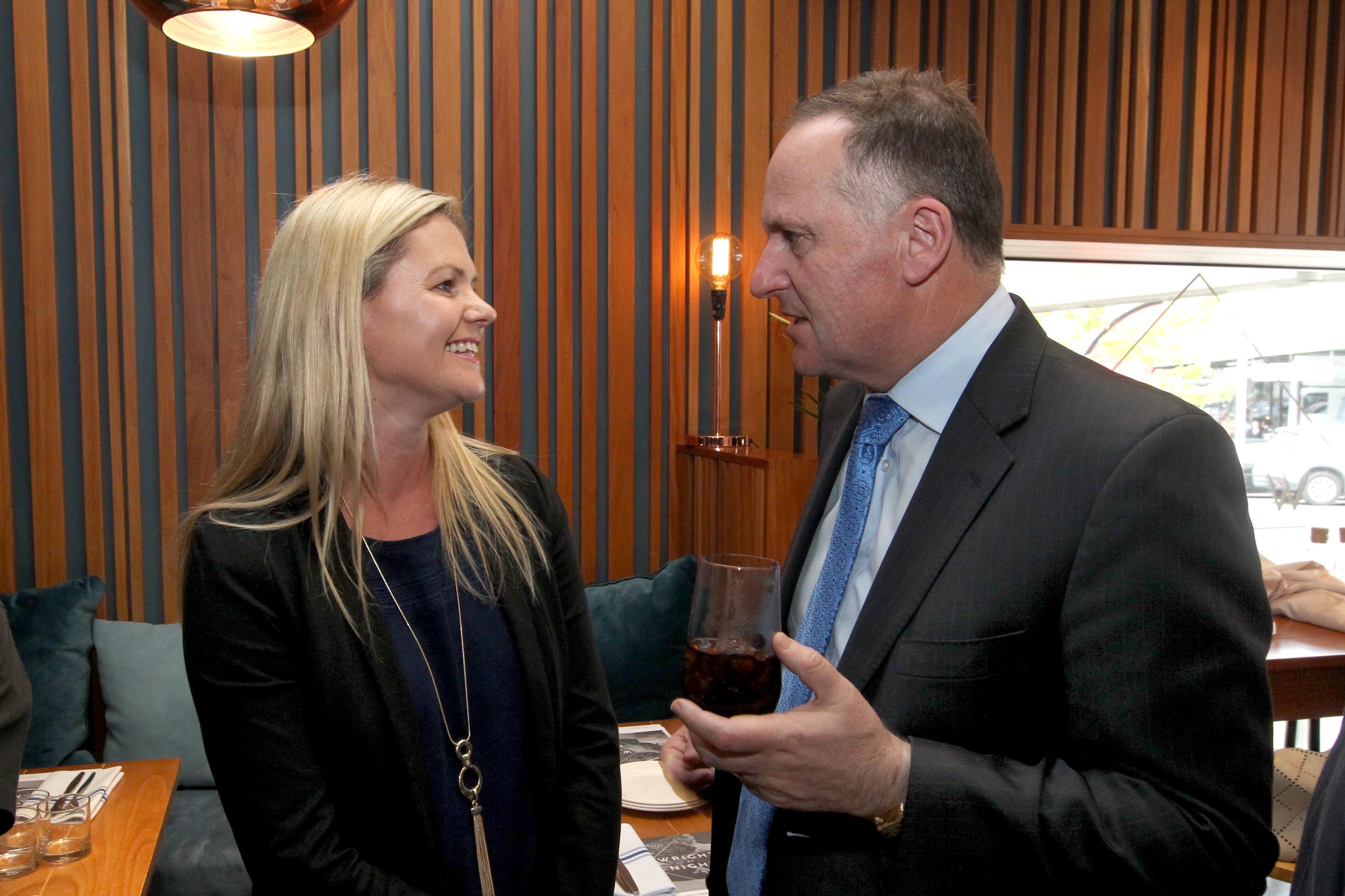 Catherine Wedd, left, pictured with then-Prime Minister John Key in 2016. Photo / File