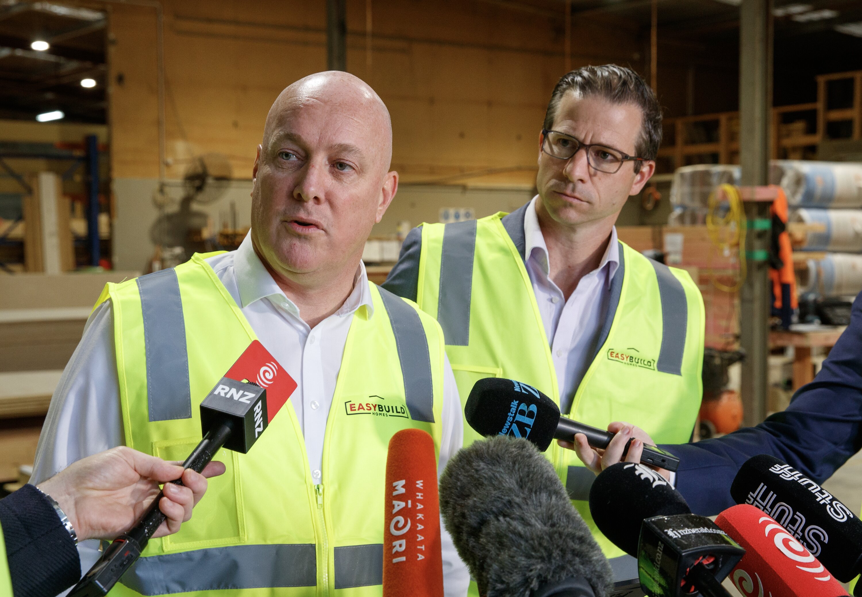 Prime Minister Christopher Luxon (left) and Building and Construction Minister Chris Penk. Photo / Mark Mitchell