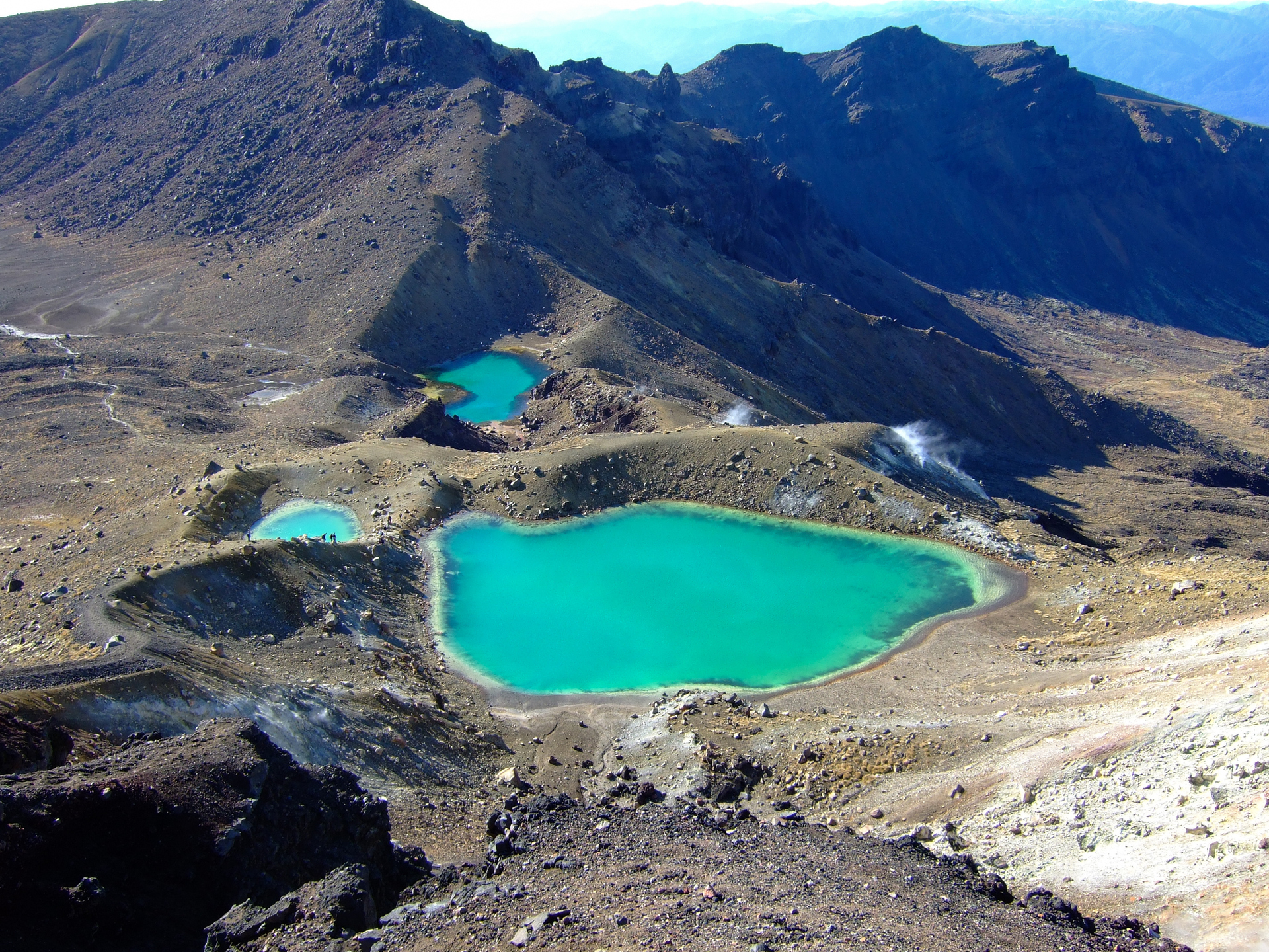 The Emerald Lakes seen on the Tongariro Crossing. Photo / Getty Images