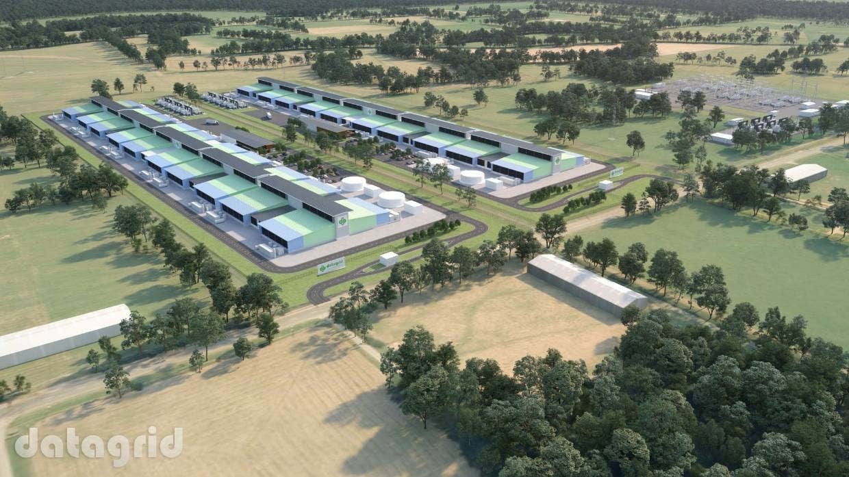 An artist's impression of the proposed data centre proposed for Makarewa, about 7km north of Invercargill.  Image / Supplied