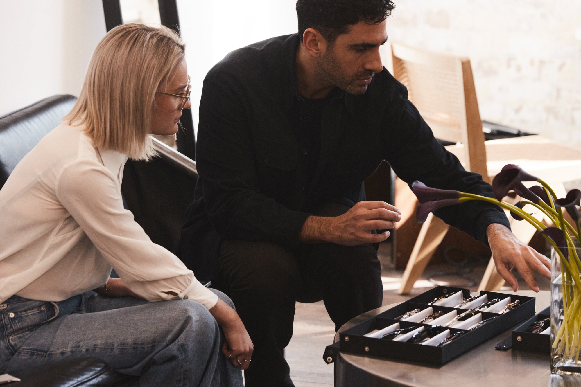 Christopher Esber and Tyson Beckett explore his new optical range.