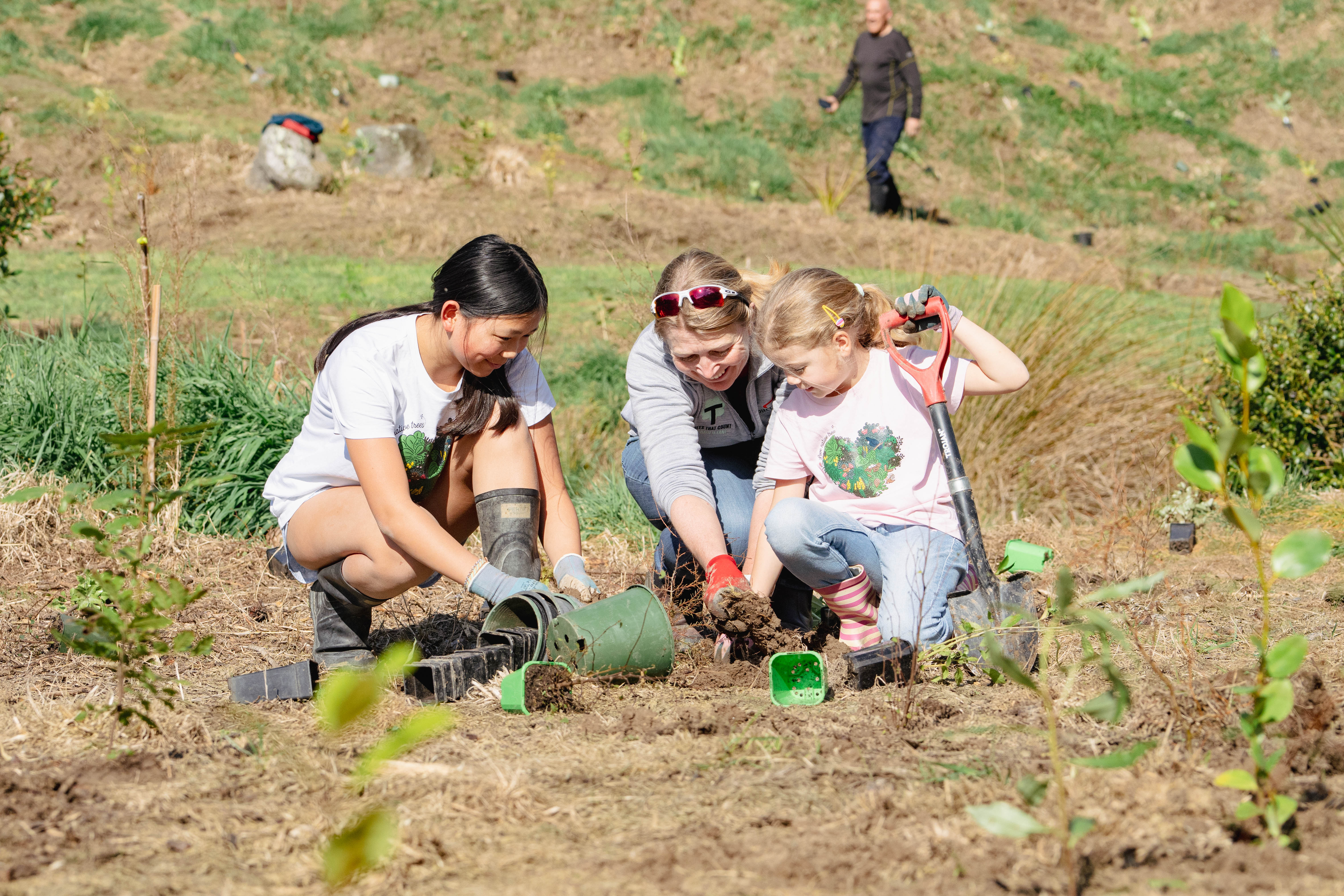 A planting with Trees That Count in Christchurch. Photo / Supplied