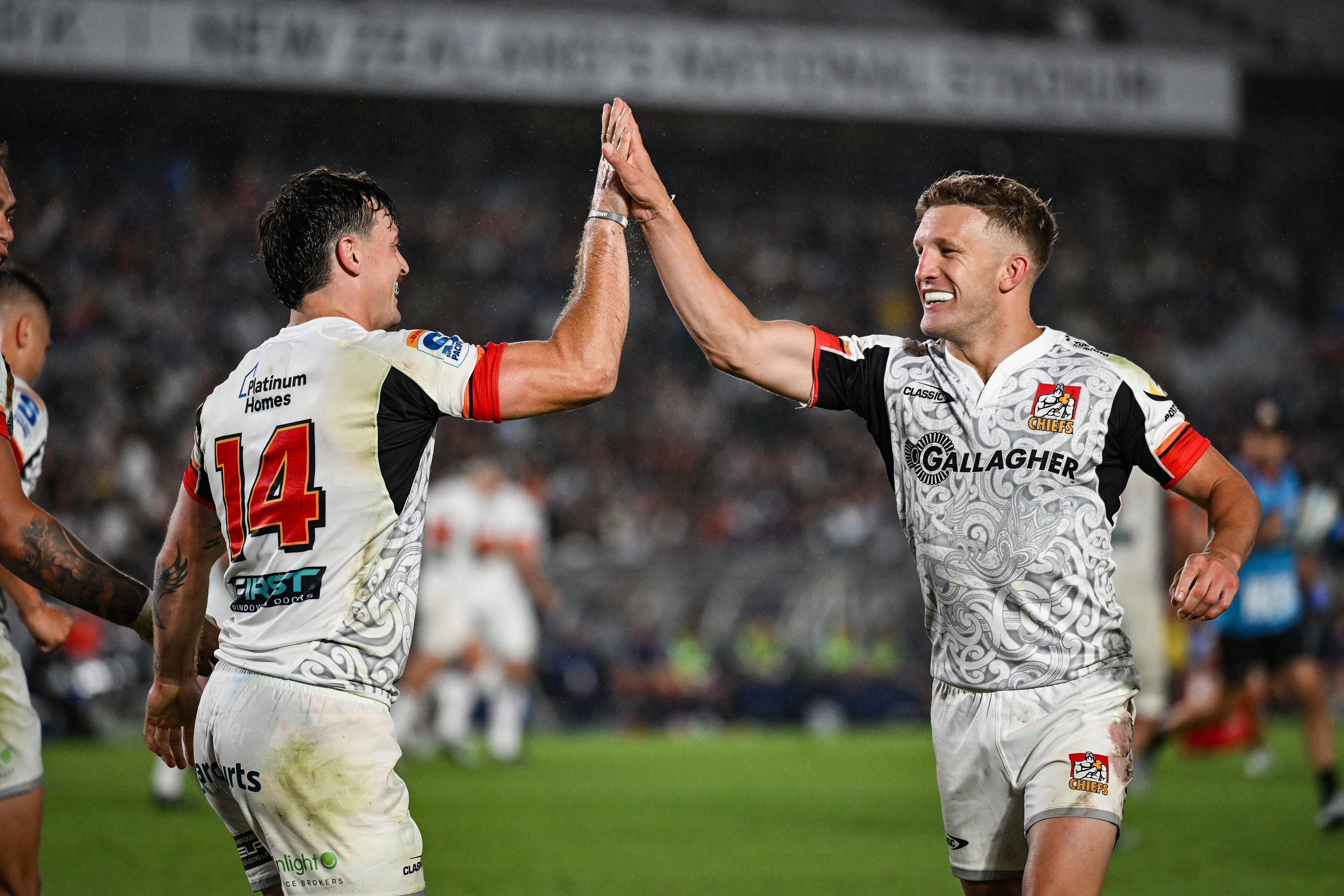 Chiefs duo Leroy Carter and Damian McKenzie were impressive in their win over the Blues. Photo / Photosport