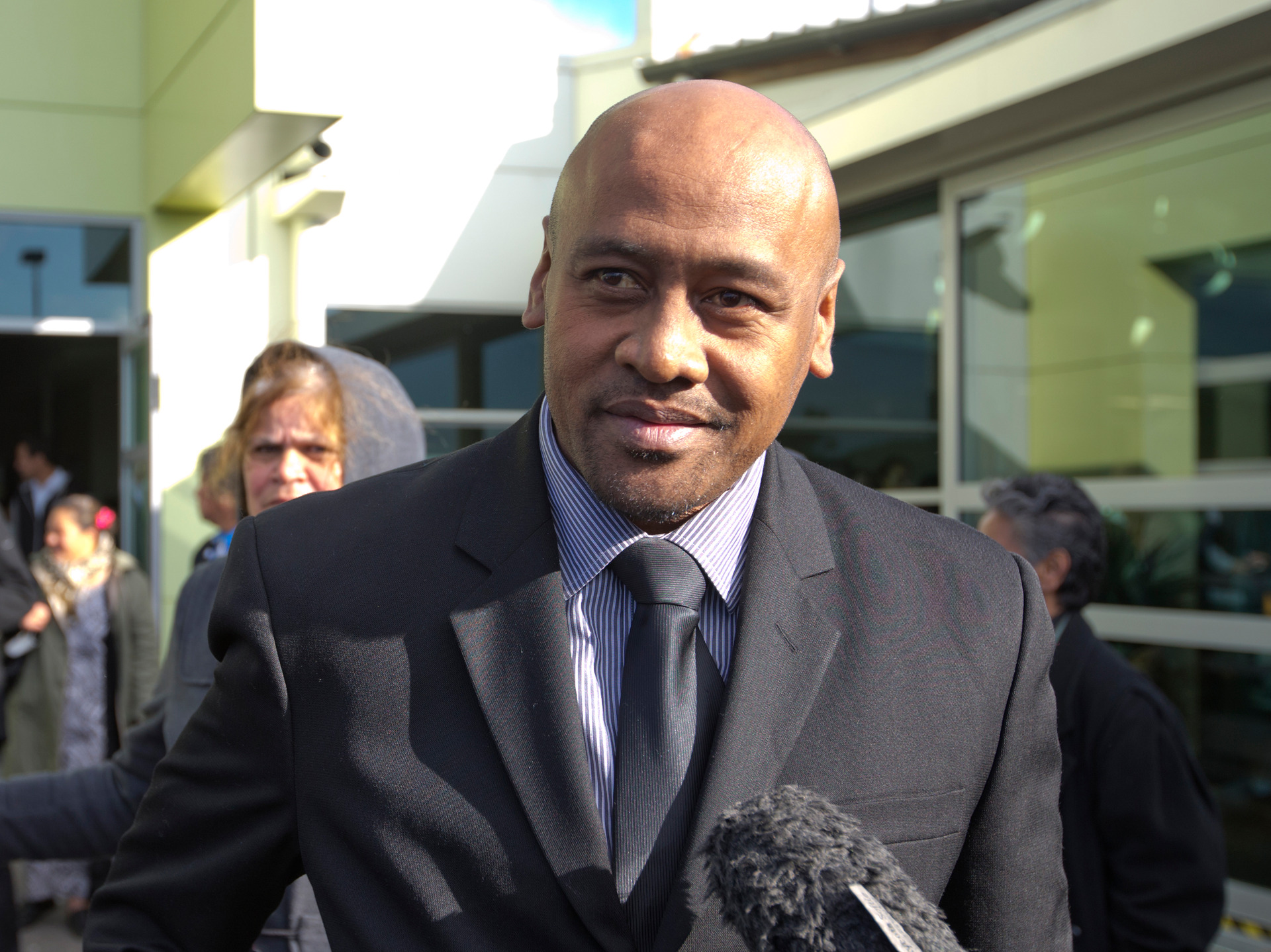 Lomu while attending the funeral of Gerry Collins in Porirua. Photo / Mark Mitchell 