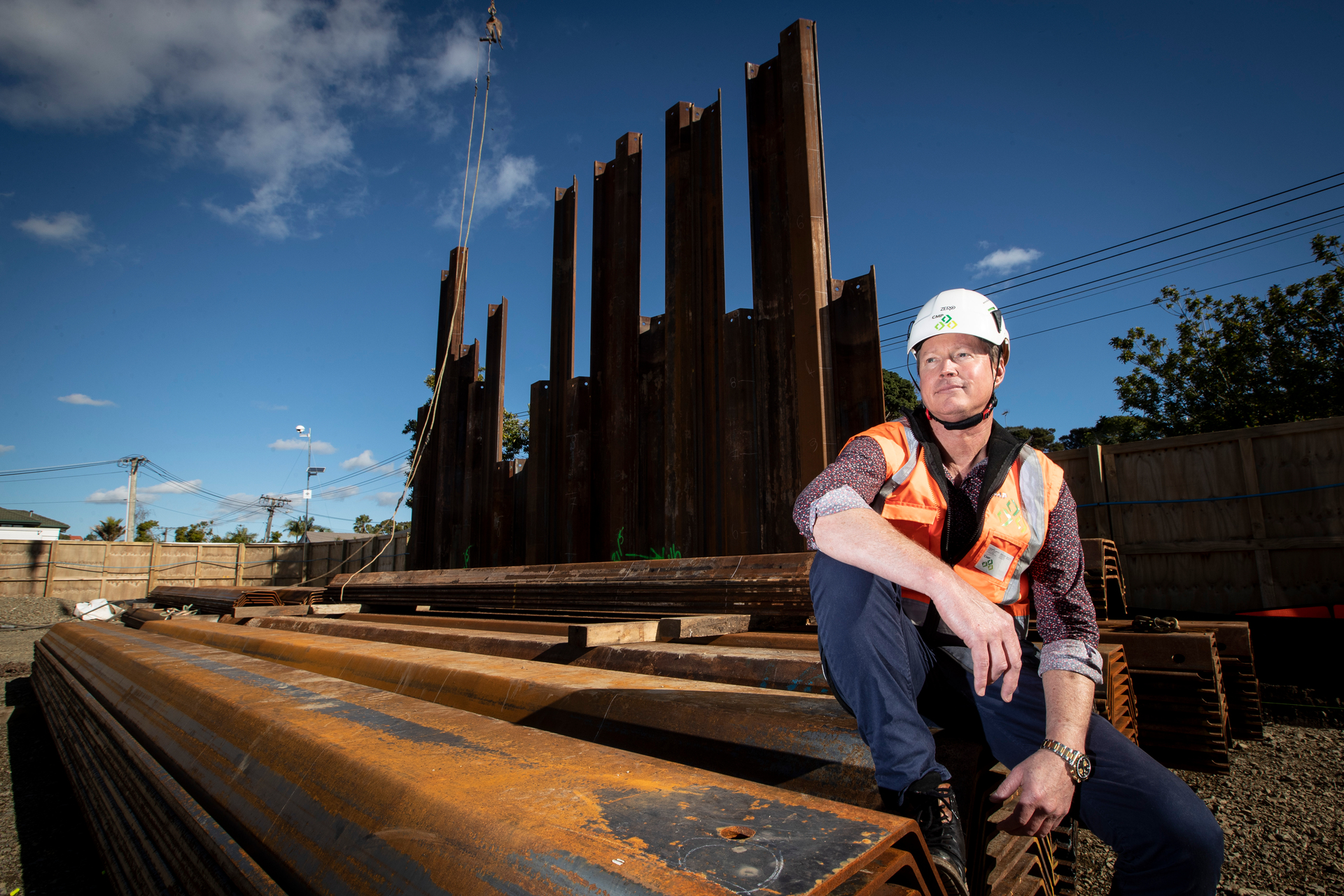 Andrew Moore, CMP Construction commercial manager, on a building site on Atkin Ave in Mission Bay in 2021. Photo  / Jason Oxenham