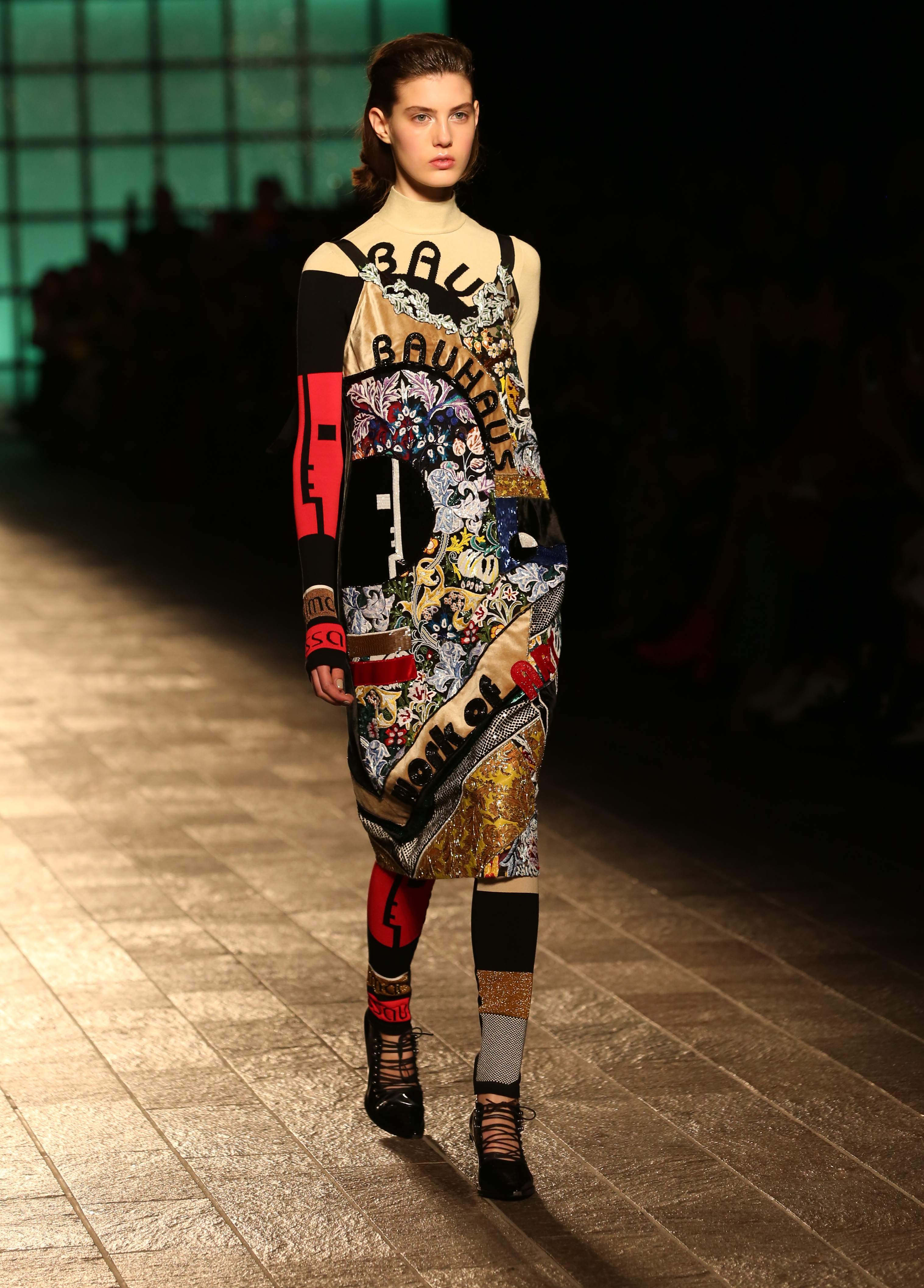 Mary Katrantzou's autumn/winter show in 2018 paid reference to the Bauhaus, a modernist art school founded in Germany after World War I. Photo / Getty Images
