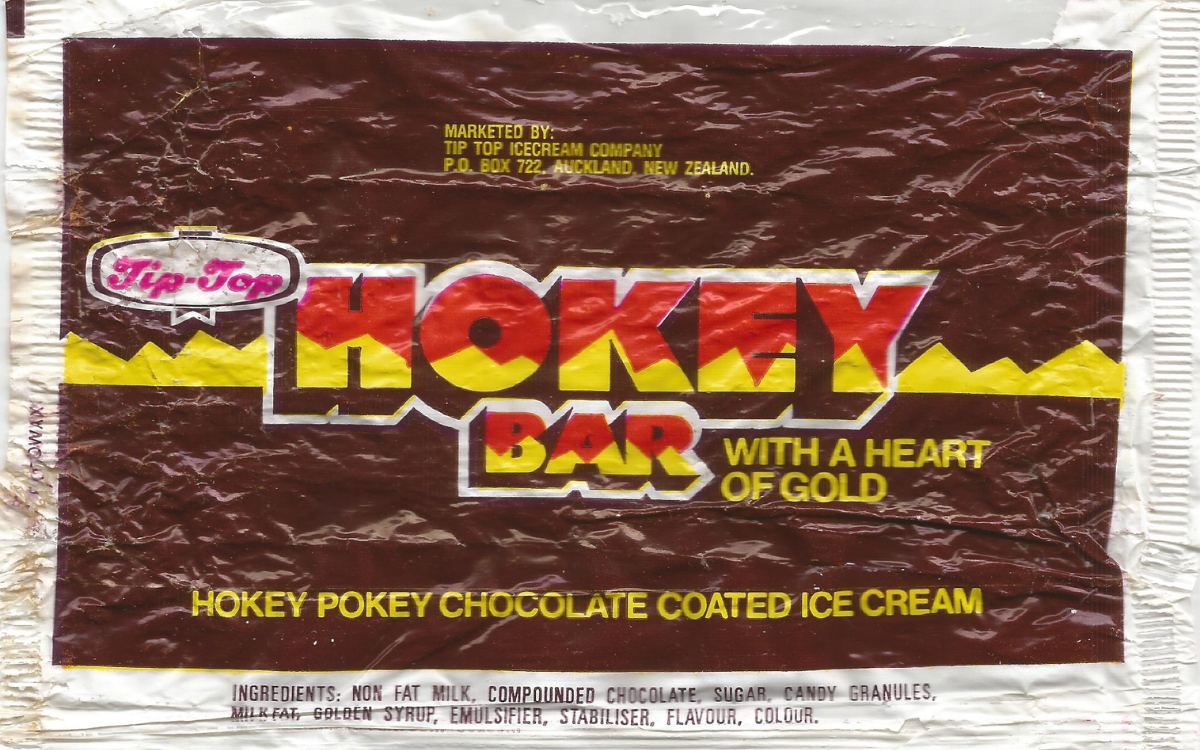 The Hokey Bar's wrapper, circa late 1980s. Photo / Flickr / Steve Williams