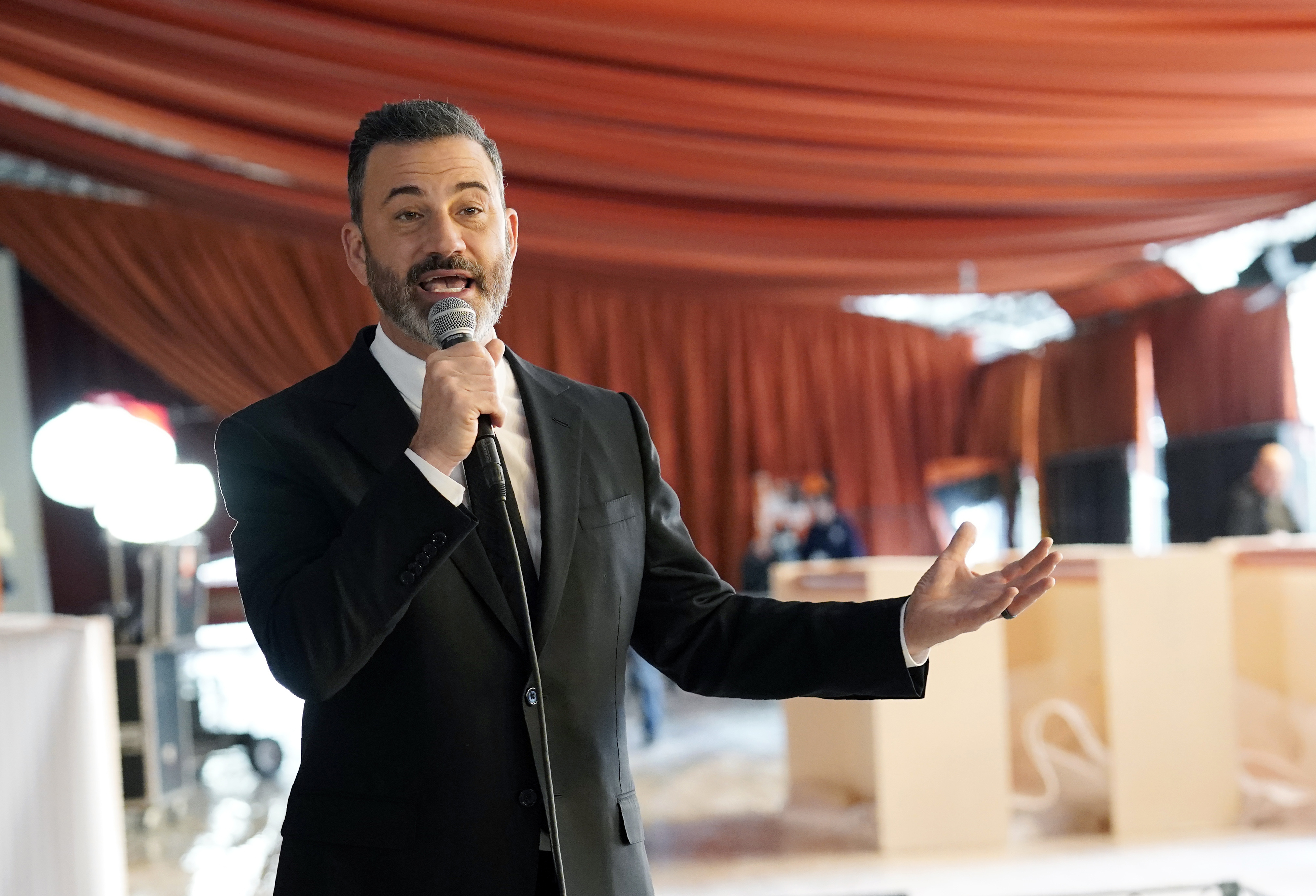 Jimmy Kimmel, host of Sunday's 95th Academy Awards, outside the Dolby Theatre in Los Angeles. Photo / AP