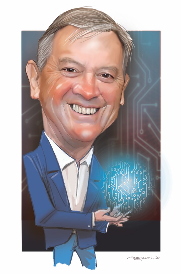 Sir Ian Taylor, as depicted by Rod Emmerson.