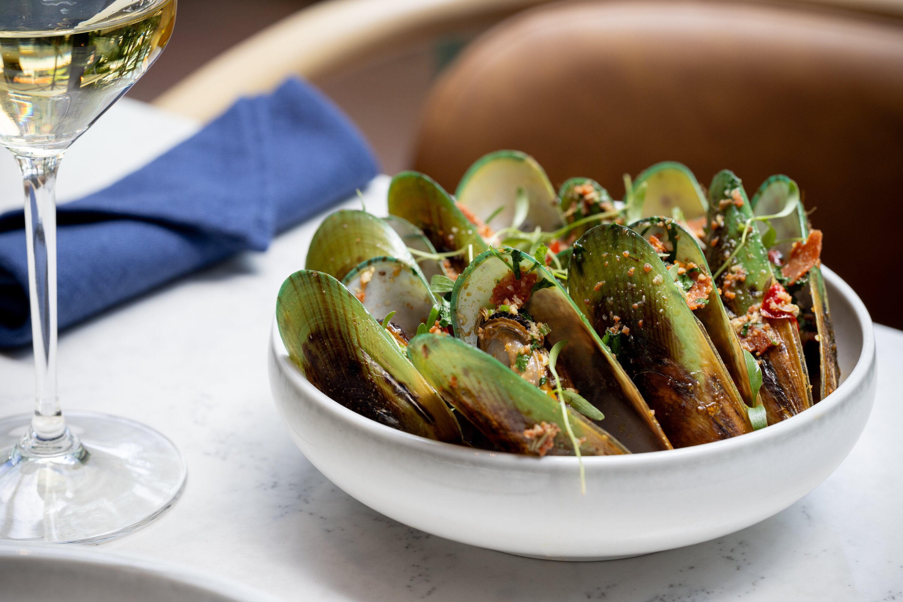 The Mills Bay green lipped mussels. Photo / Babiche Martens