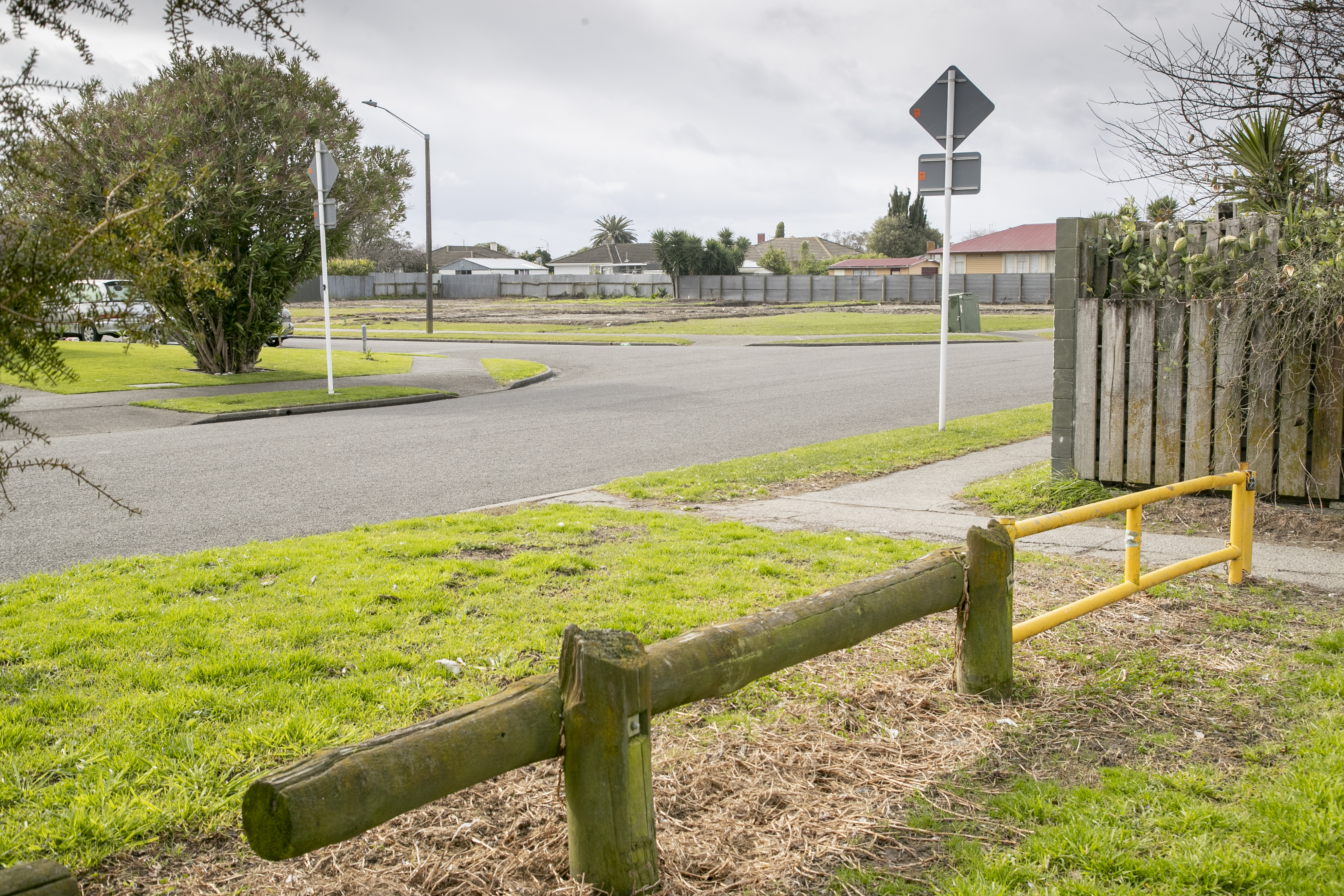 A state housing site at the intersection of Venables Ave and Cornford Place, near Maraenui Park, cleared and set for Kāinga Ora development. Photo / Warren Buckland