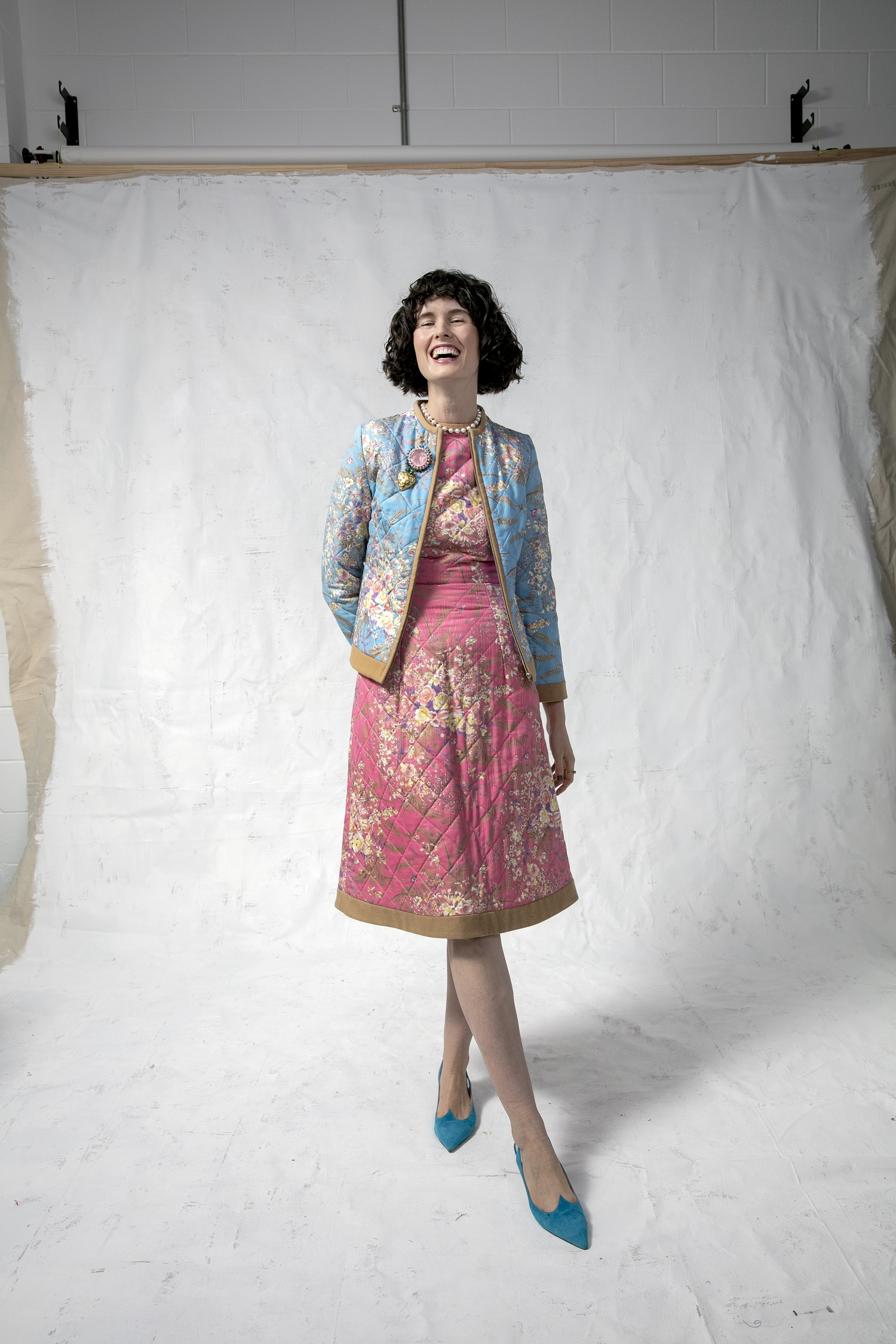 Chloe Hill wears jacket and dress from Home autumn/winter 2001. Photo / Babiche Martens