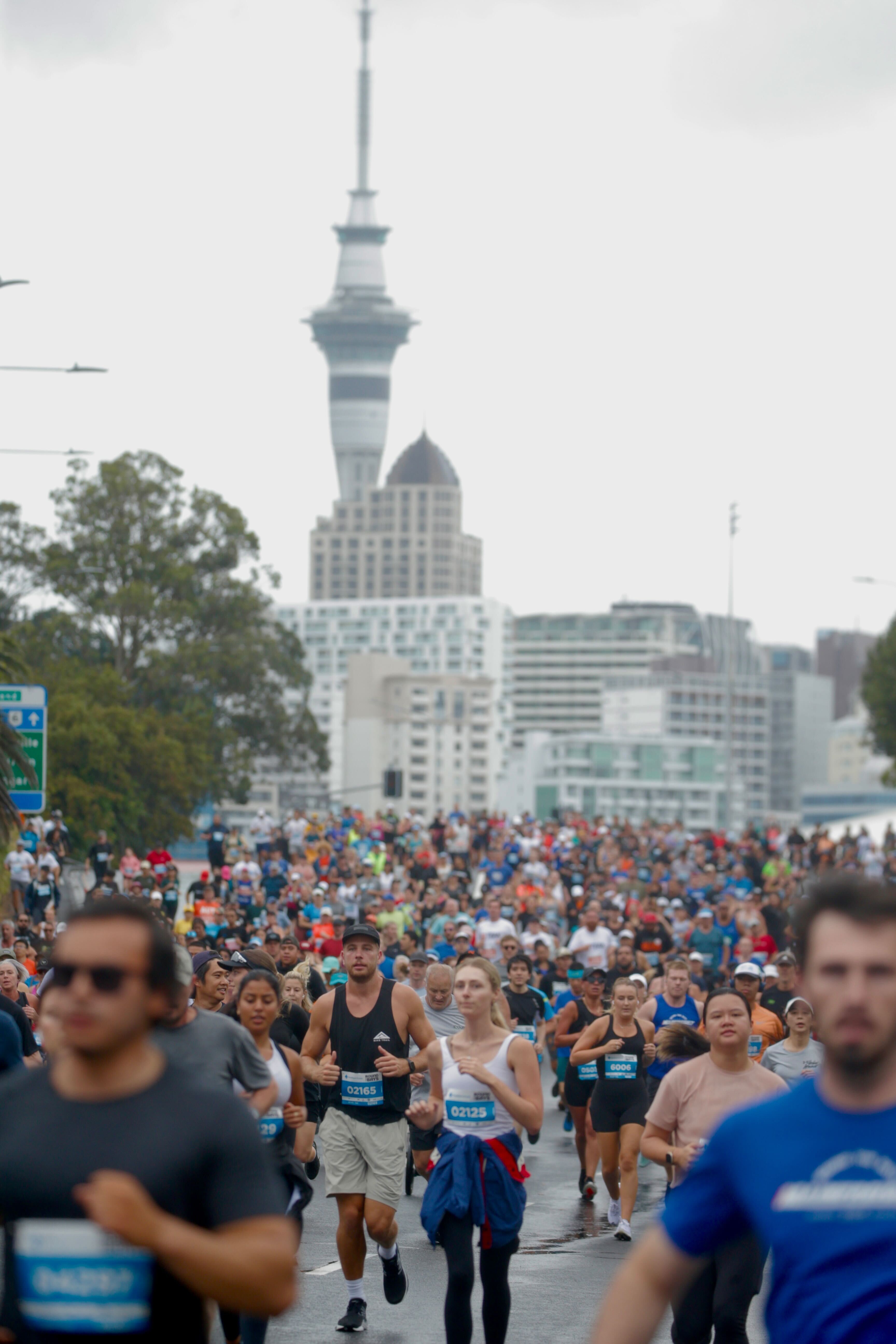 Runners after starting their run at 9.15am. Photo / Alex Burton