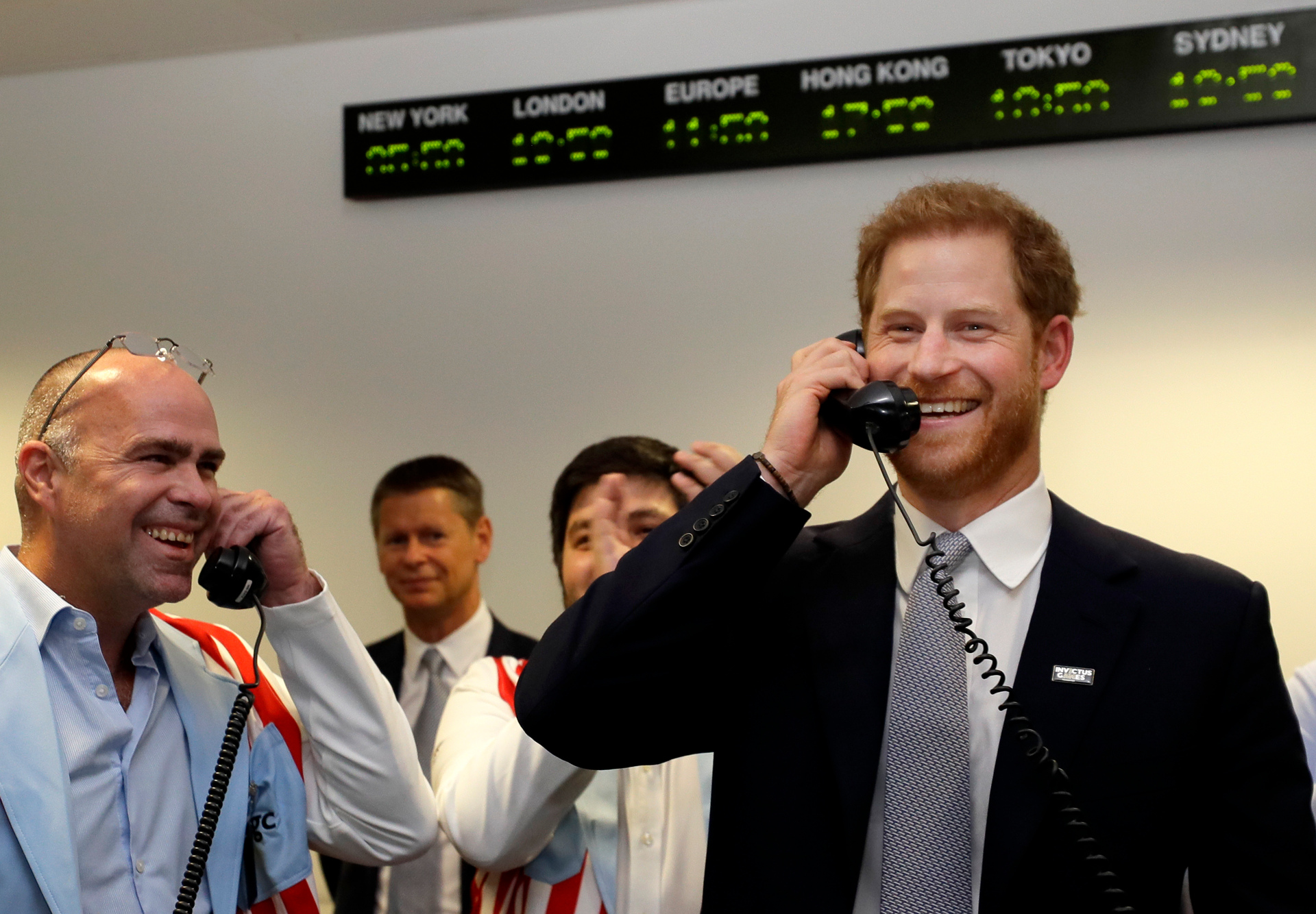 Britain's Prince Harry, the Duke of Sussex completes a trade as he attends the 15th annual BGC Charity Day, in London, on September 11, 2019. The Prince is suing the Sun over phone-hacking. Photo / AP