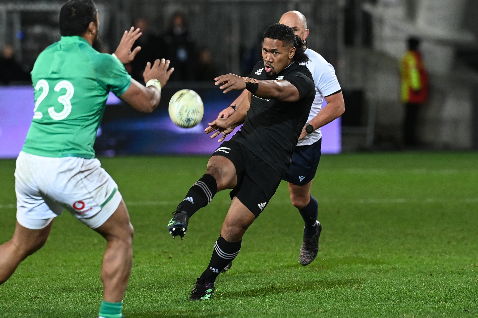 Folau Fakatava made his All Blacks debut in the loss to Ireland. Photo / Photosport