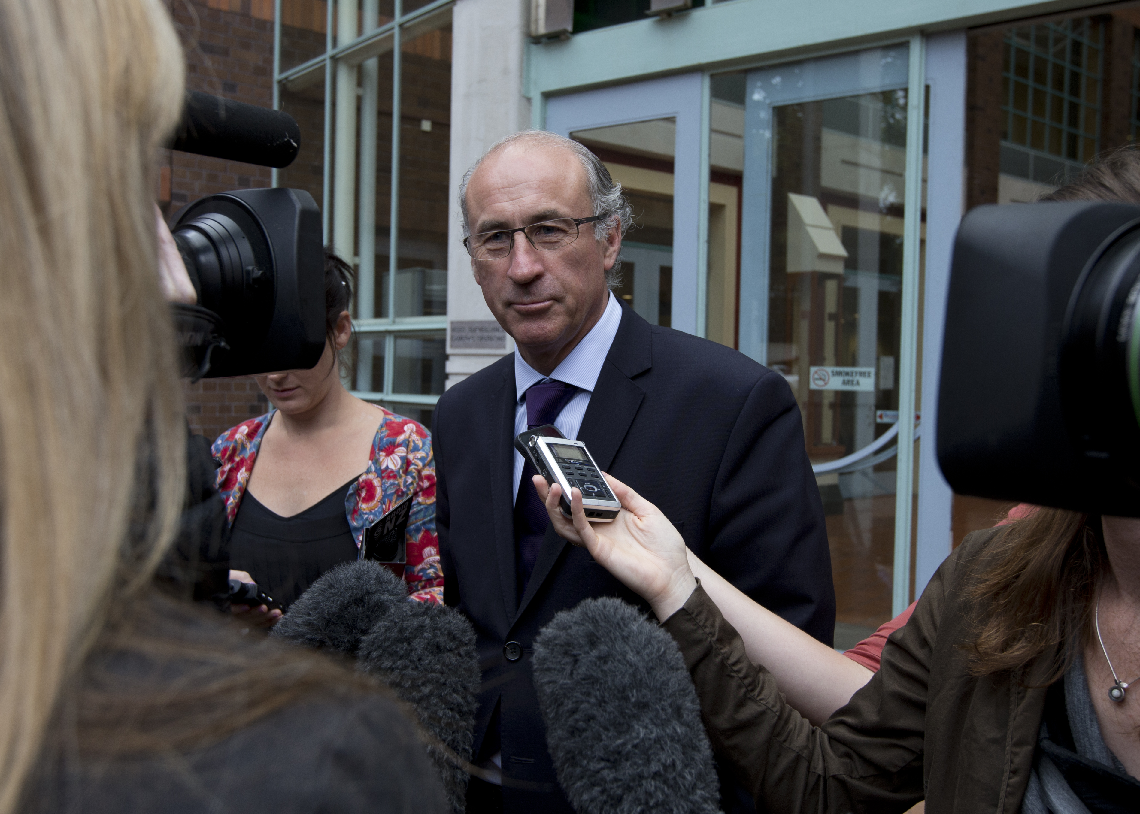 Paul Davison, KC, leaving the High Court in Auckland in 2013, when he was acting as Kim Dotcom's counsel and was a Queen's Counsel. Photo / Brett Phibbs