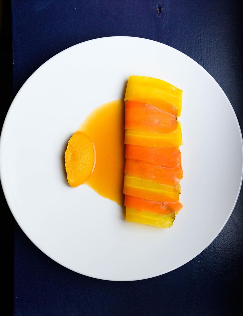 A vibrant dish from fine dining restaurant Chairs, Frankfurt. Photo / Chairs