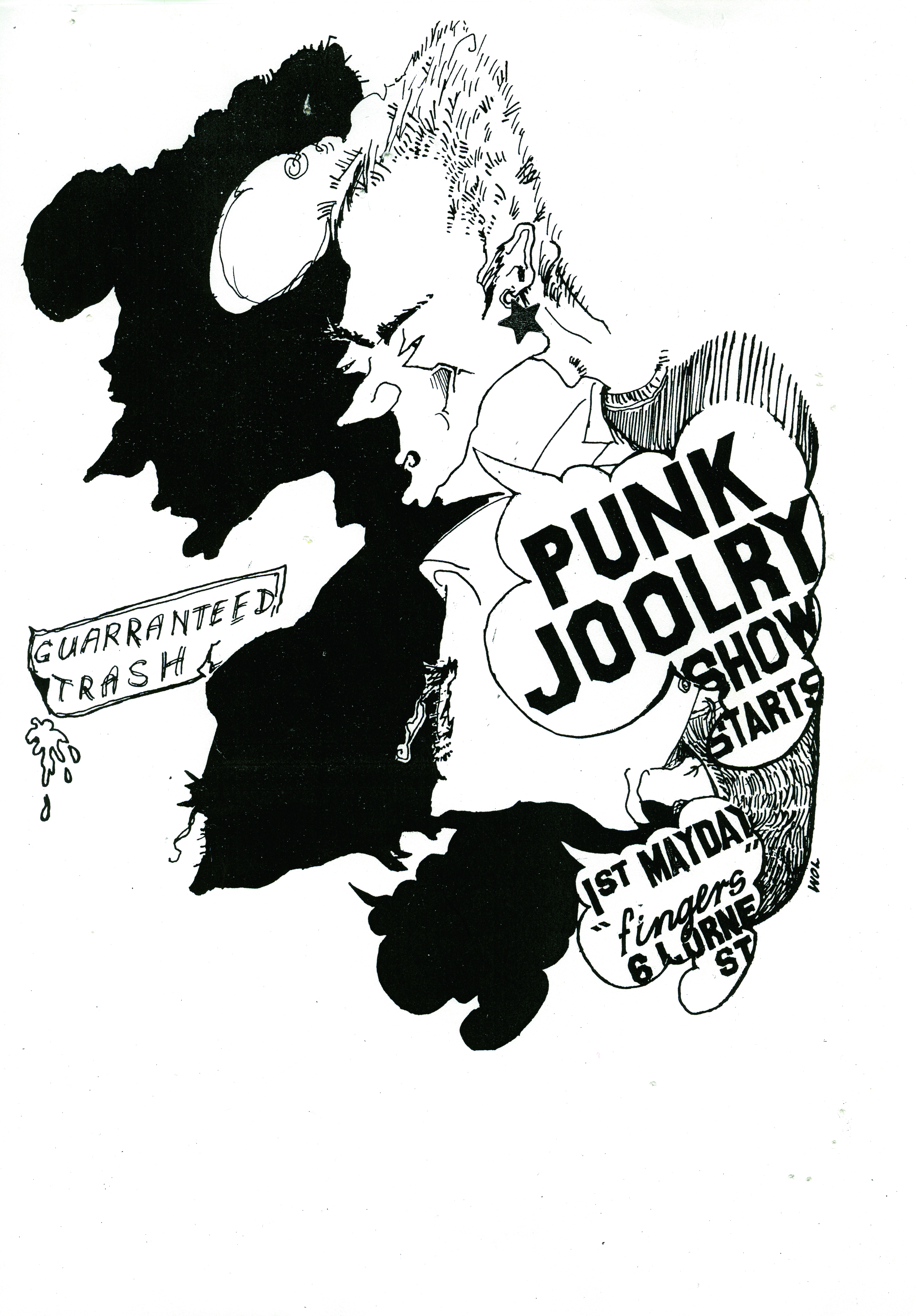 Guaranteed Trash Punk Joolry Show poster, 1978, designed by Wallace Sutherland.