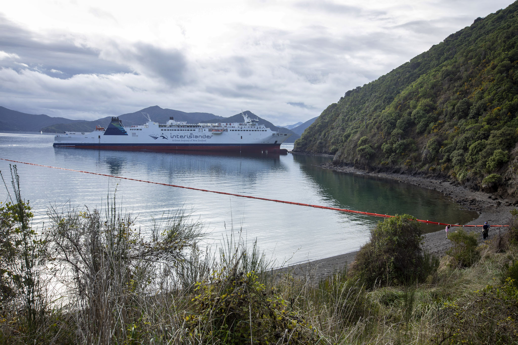 The stricken Aratere in the Marlborough Sounds. Photo / Time Cuff