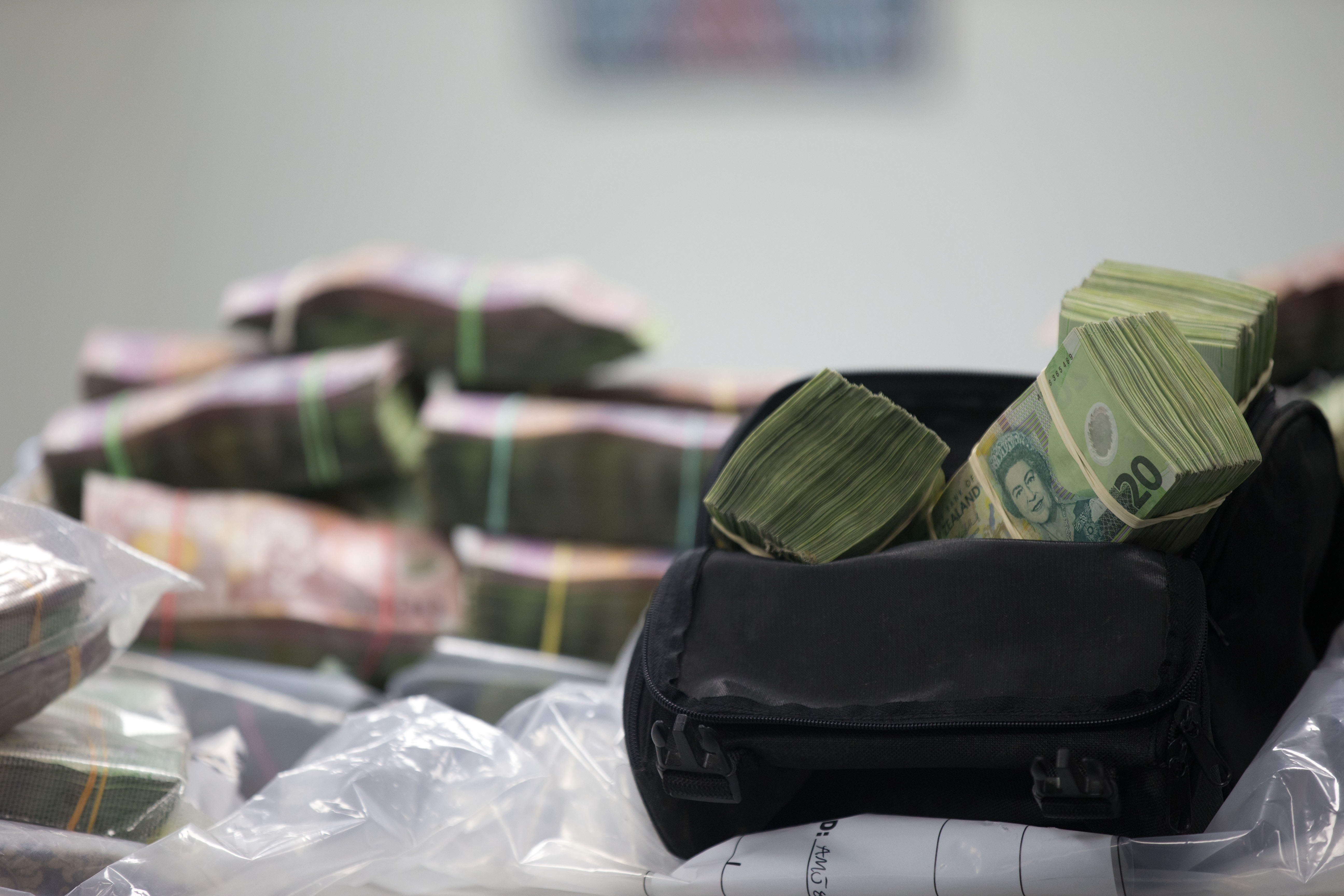 More than $2m cash seized from Head Hunters in Operation Genoa. Photo/NZ Herald.